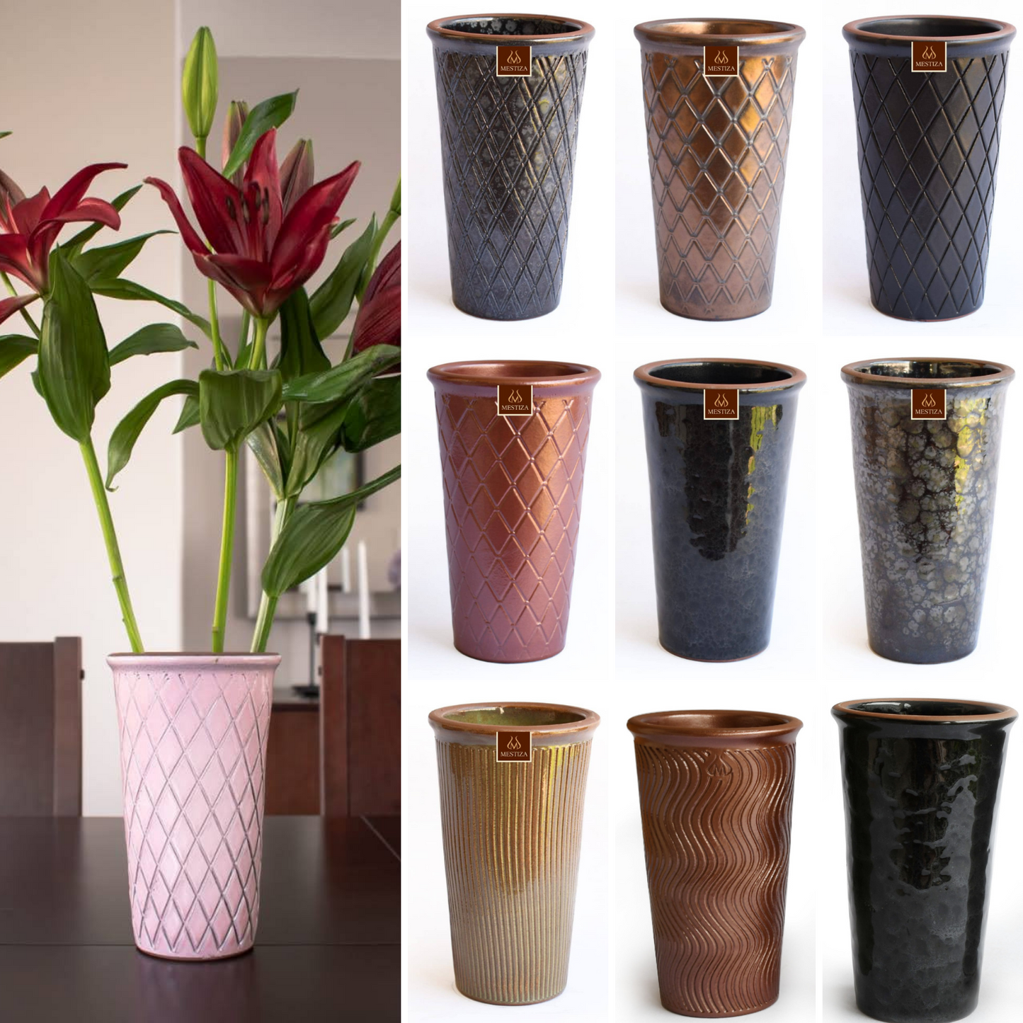 Florero Ceramico Verde Pierrot