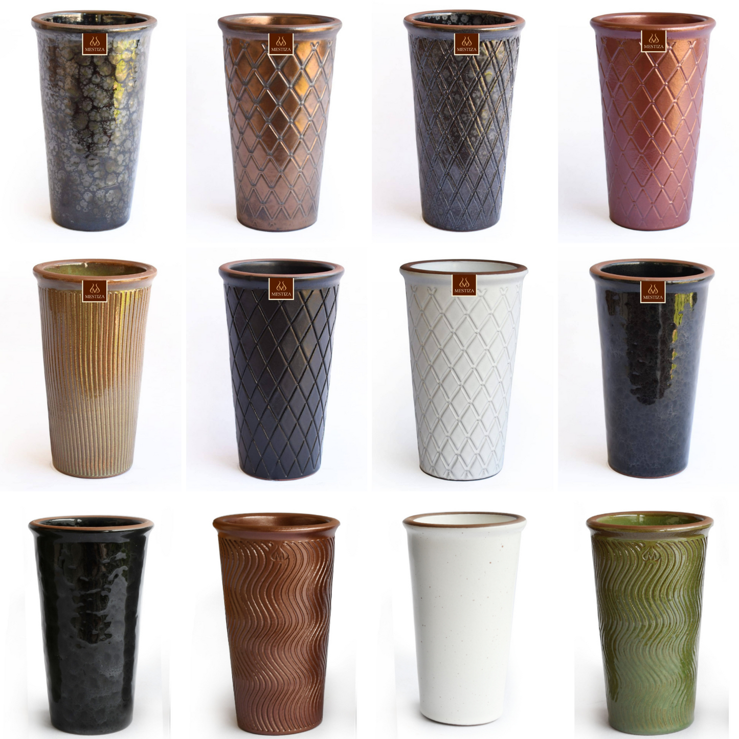 Florero Ceramico Negro brillante