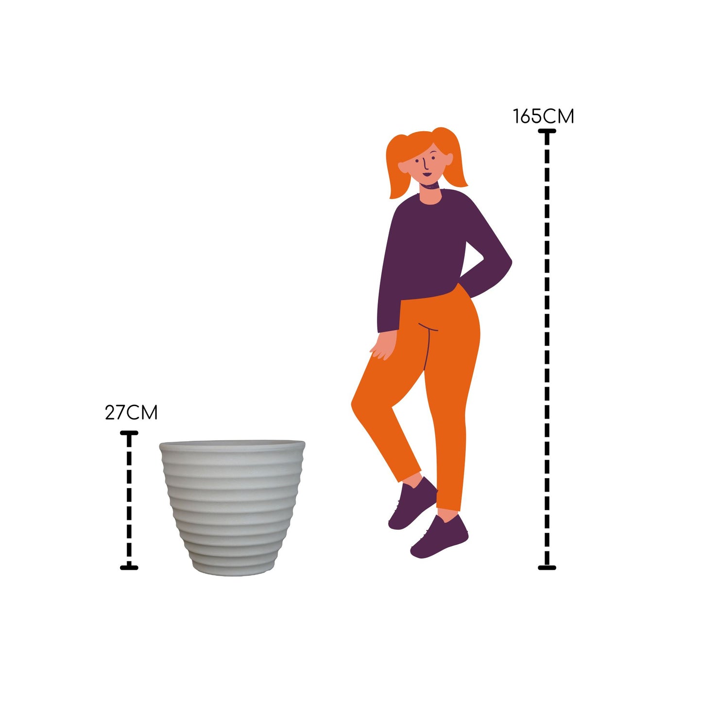 Macetero Grande Bee 27 Crema