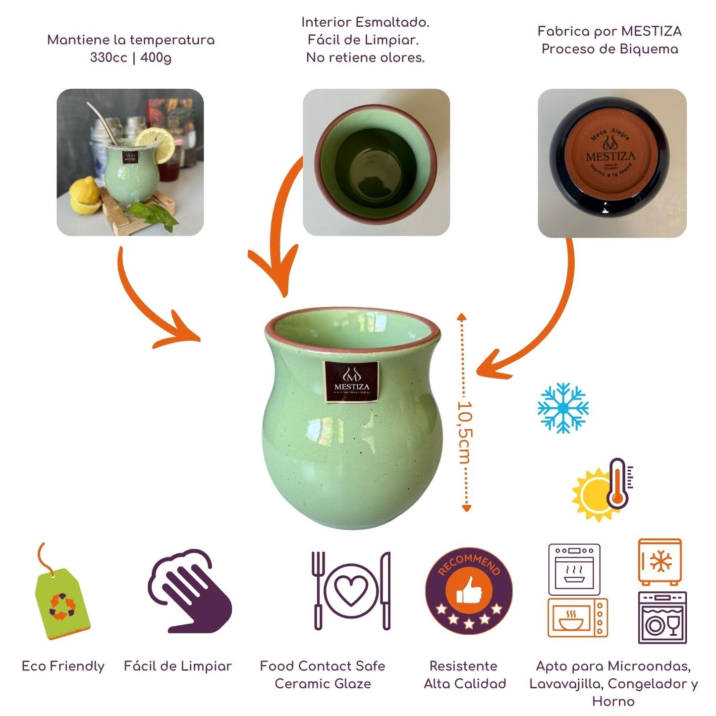 Set de Cantaritos y Bowls Menta Miel