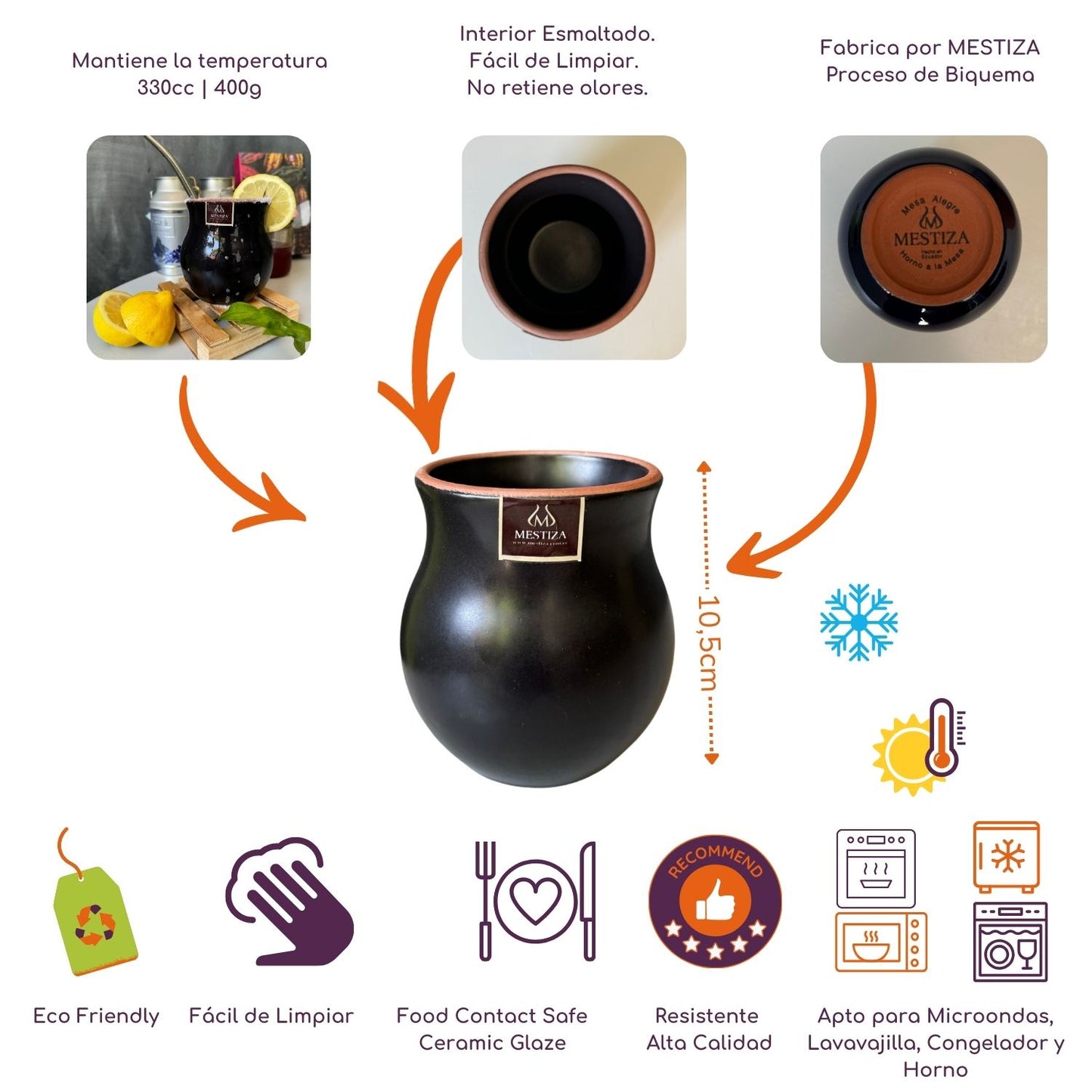 Set de Cantaritos y Bowls Negro Ébano