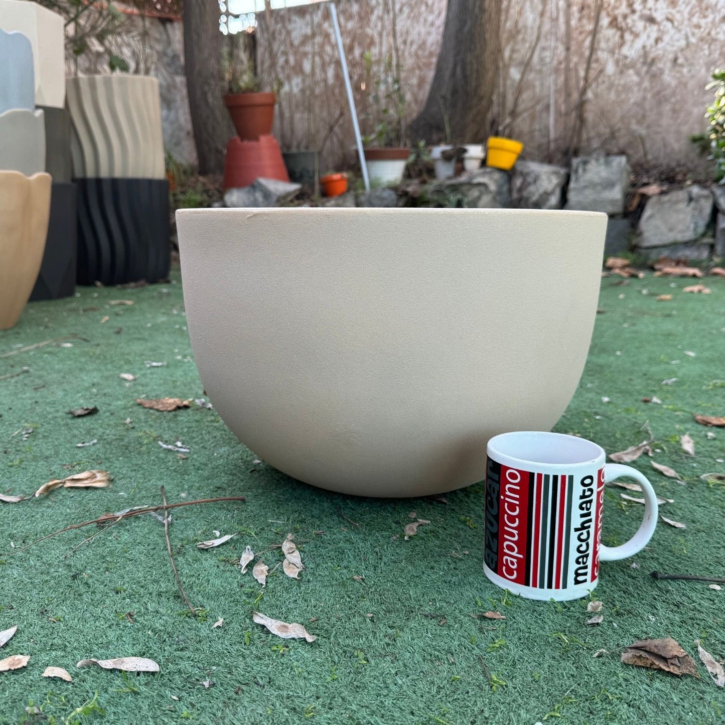 Macetero Grande Circolare 26 Crema