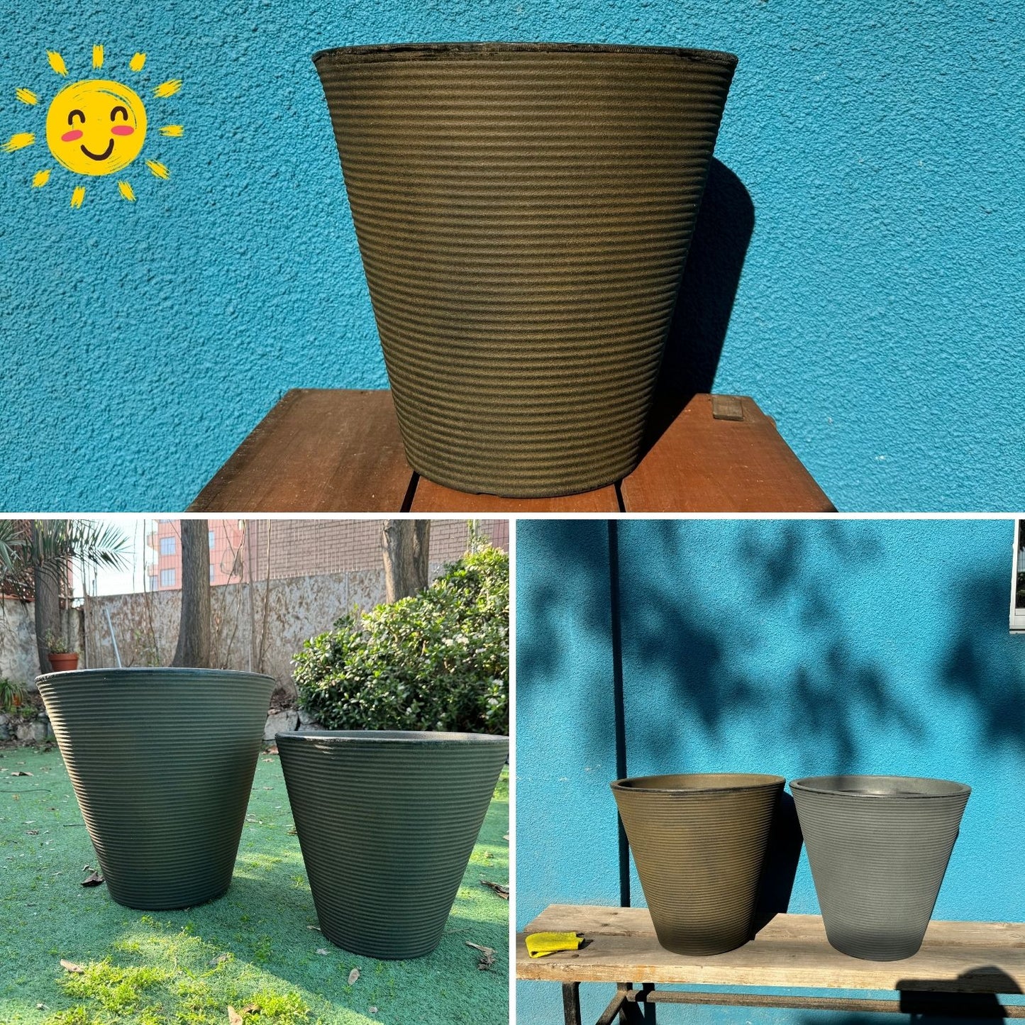 Macetero Grande Duna 30 Bronce