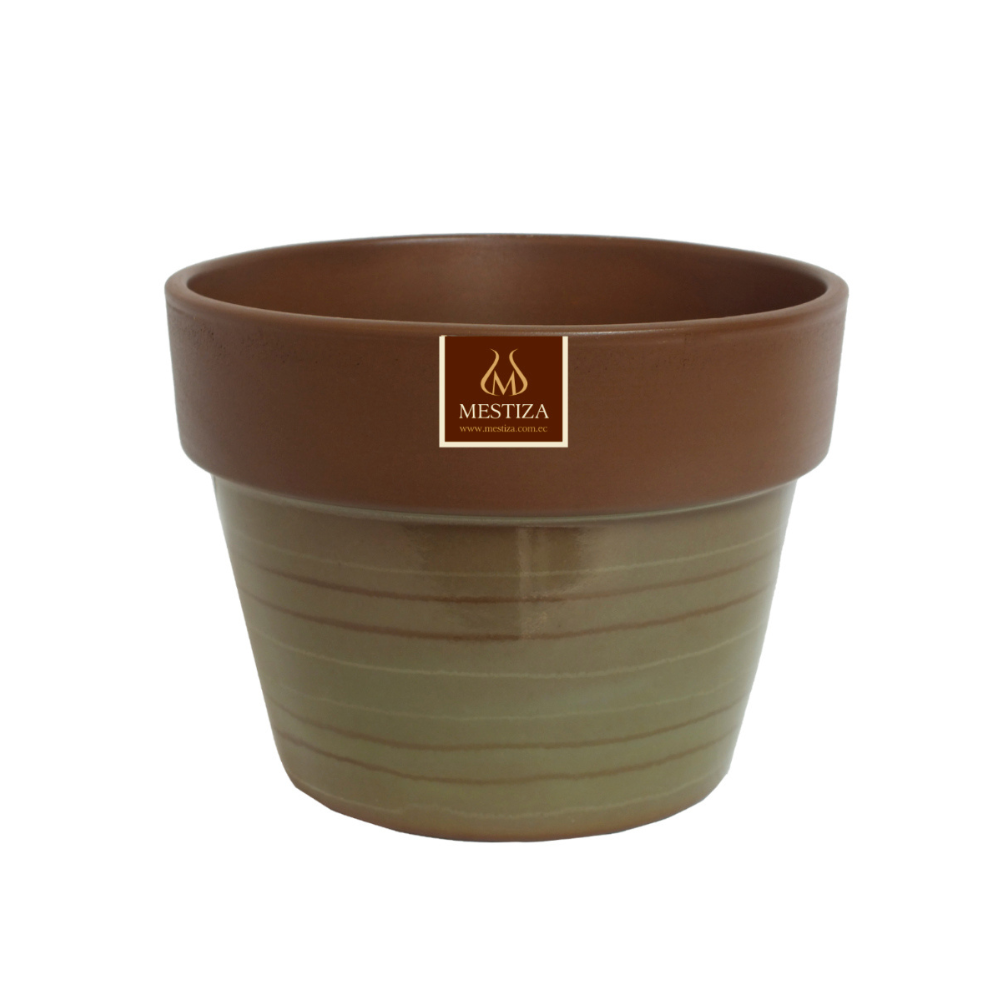 Maceta Boca Ancha Ceramica Greta 18cm