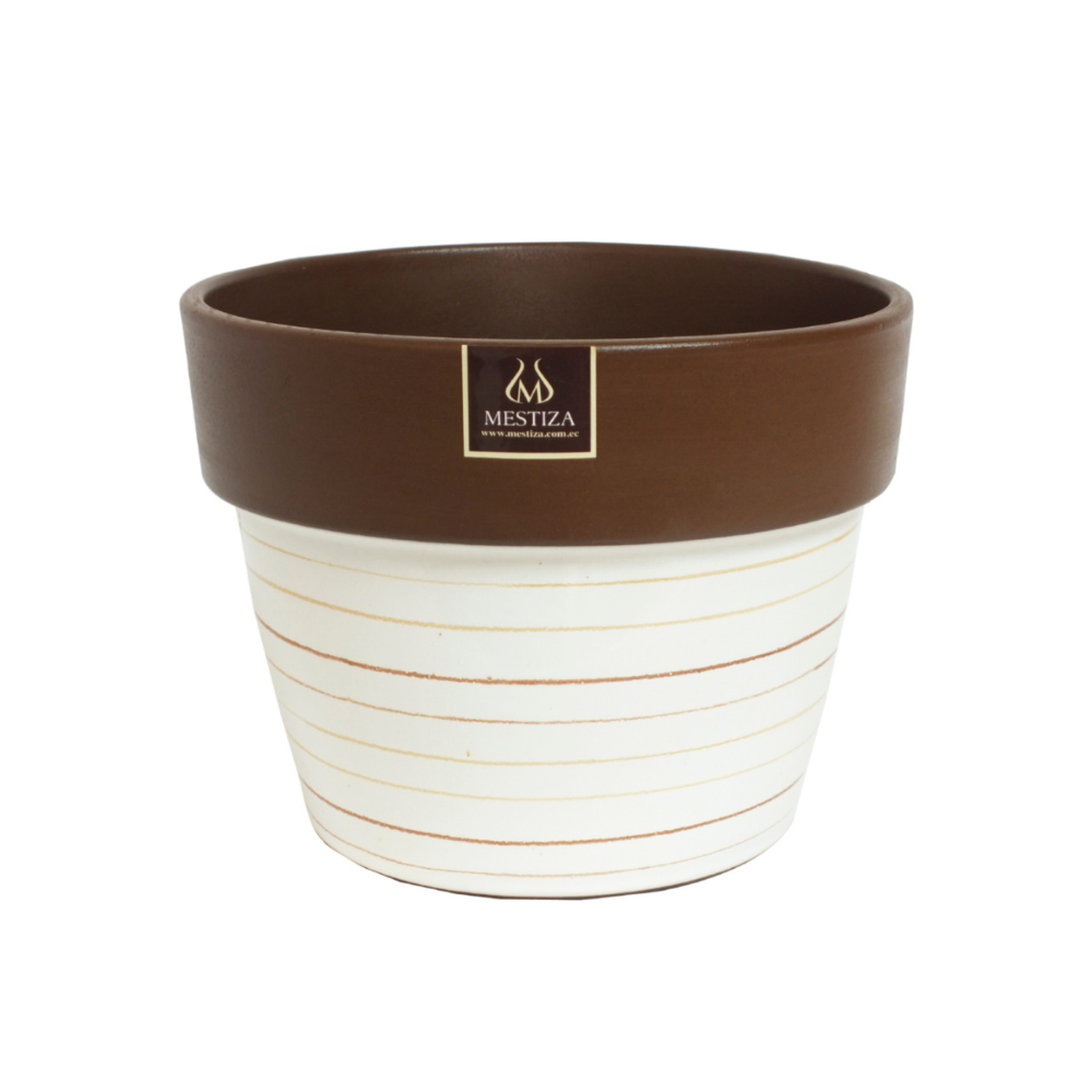 Maceta Boca Ancha Ceramica Greta 18cm
