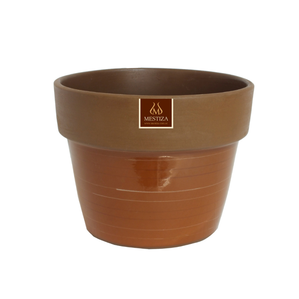 Maceta Boca Ancha Ceramica Greta 18cm