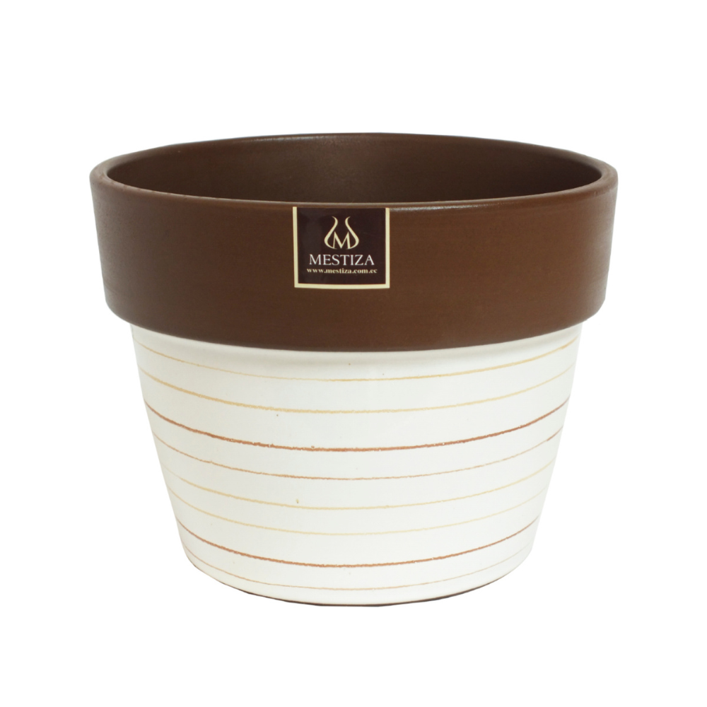 Maceta Boca Ancha Ceramica Greta 21cm