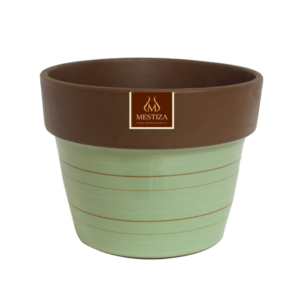 Maceta Boca Ancha Ceramica Greta 21cm