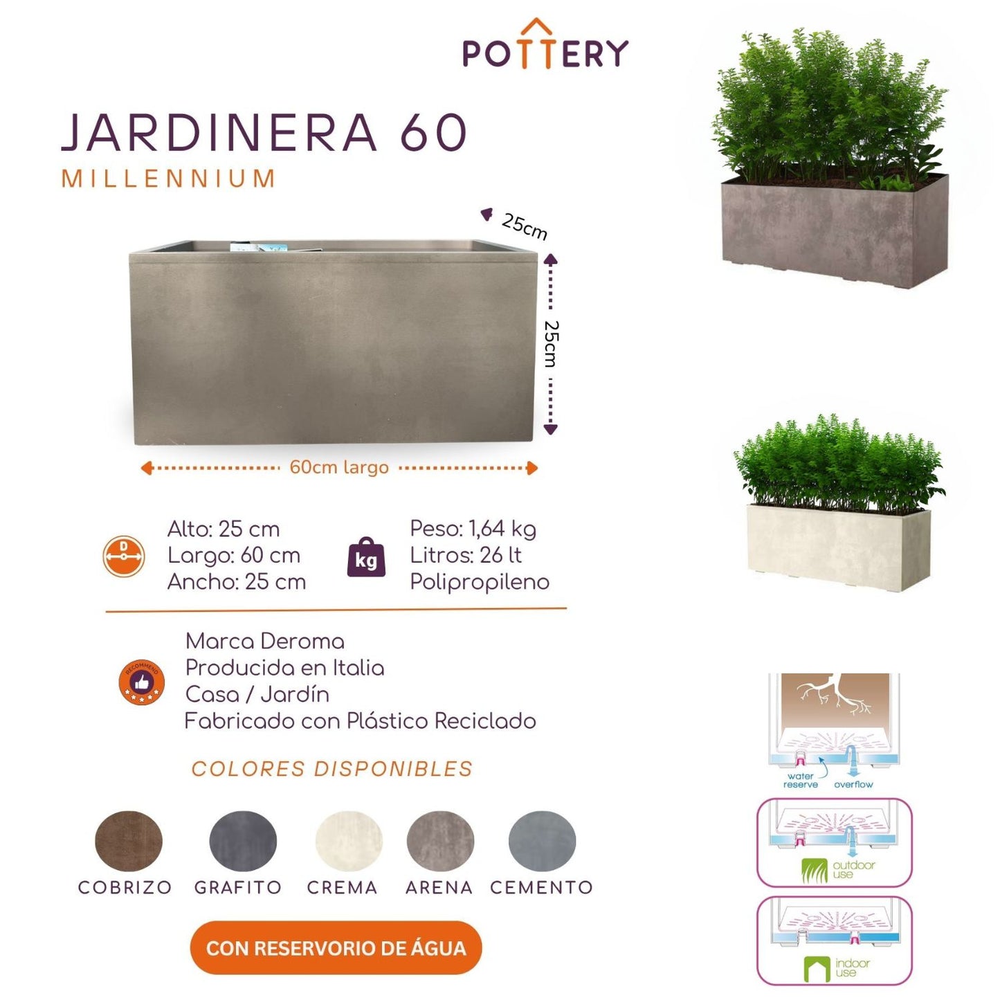 Jardinera Millennium 60