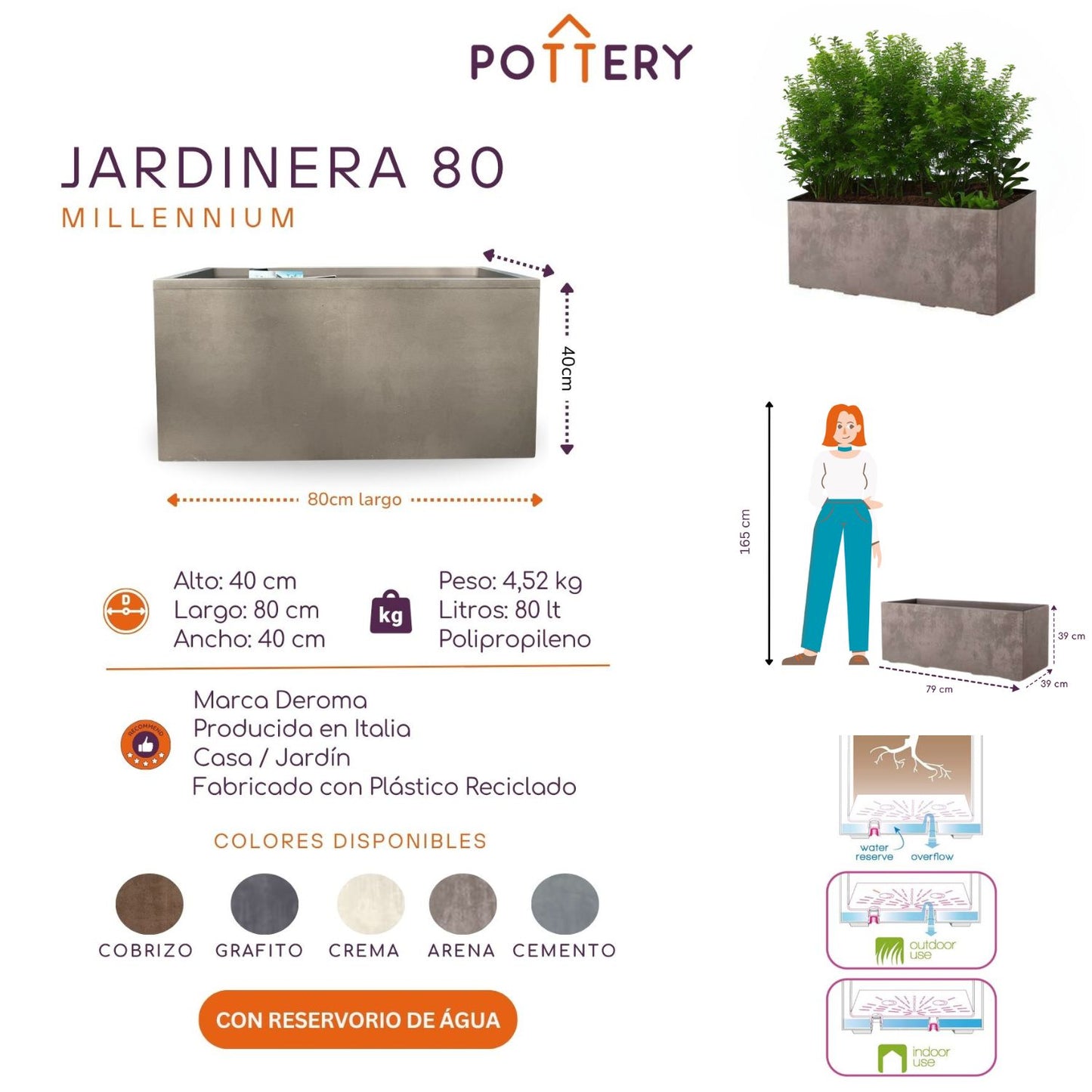 Jardinera Millennium 80