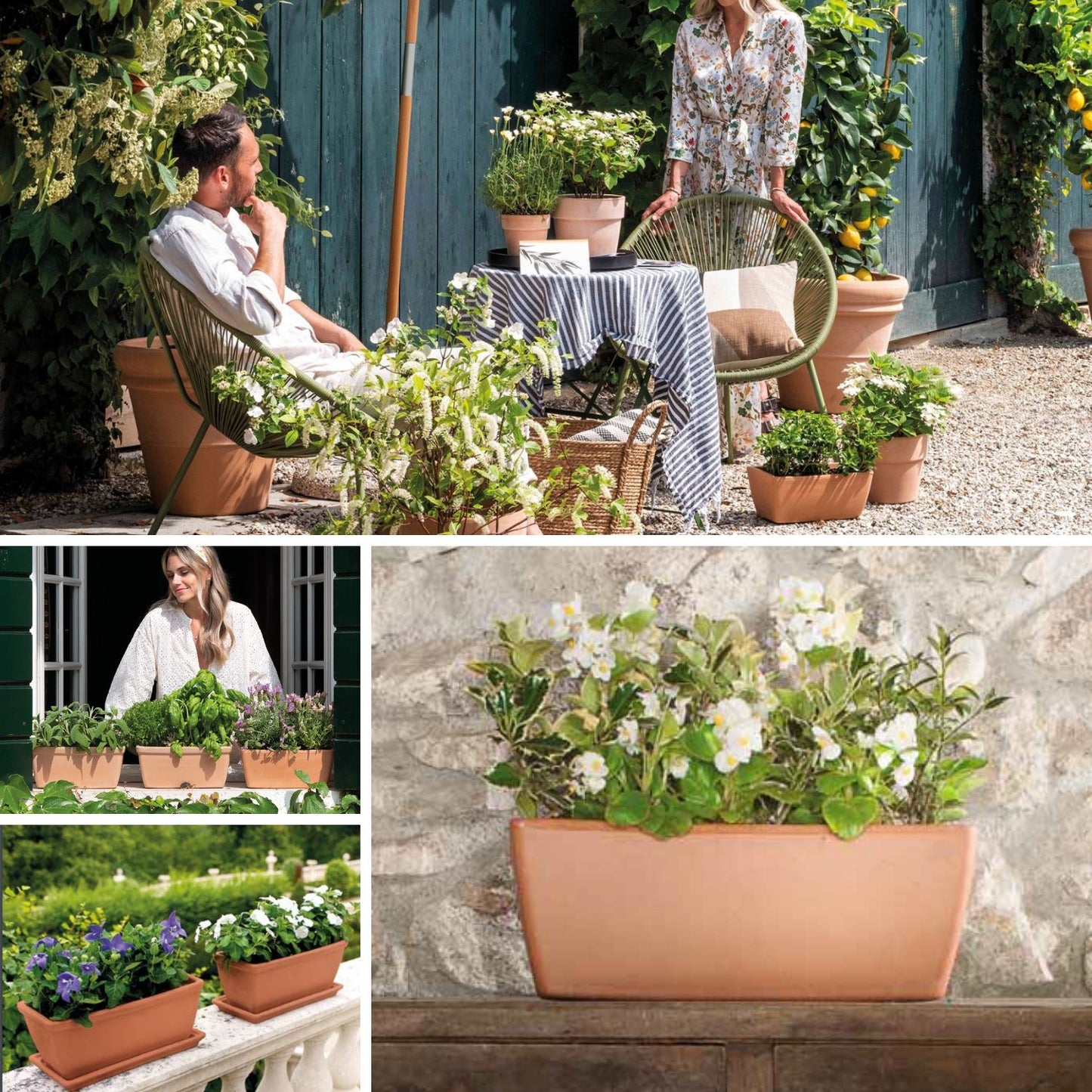 Jardinera Rectangular Garda 32 cm Terrarcilla