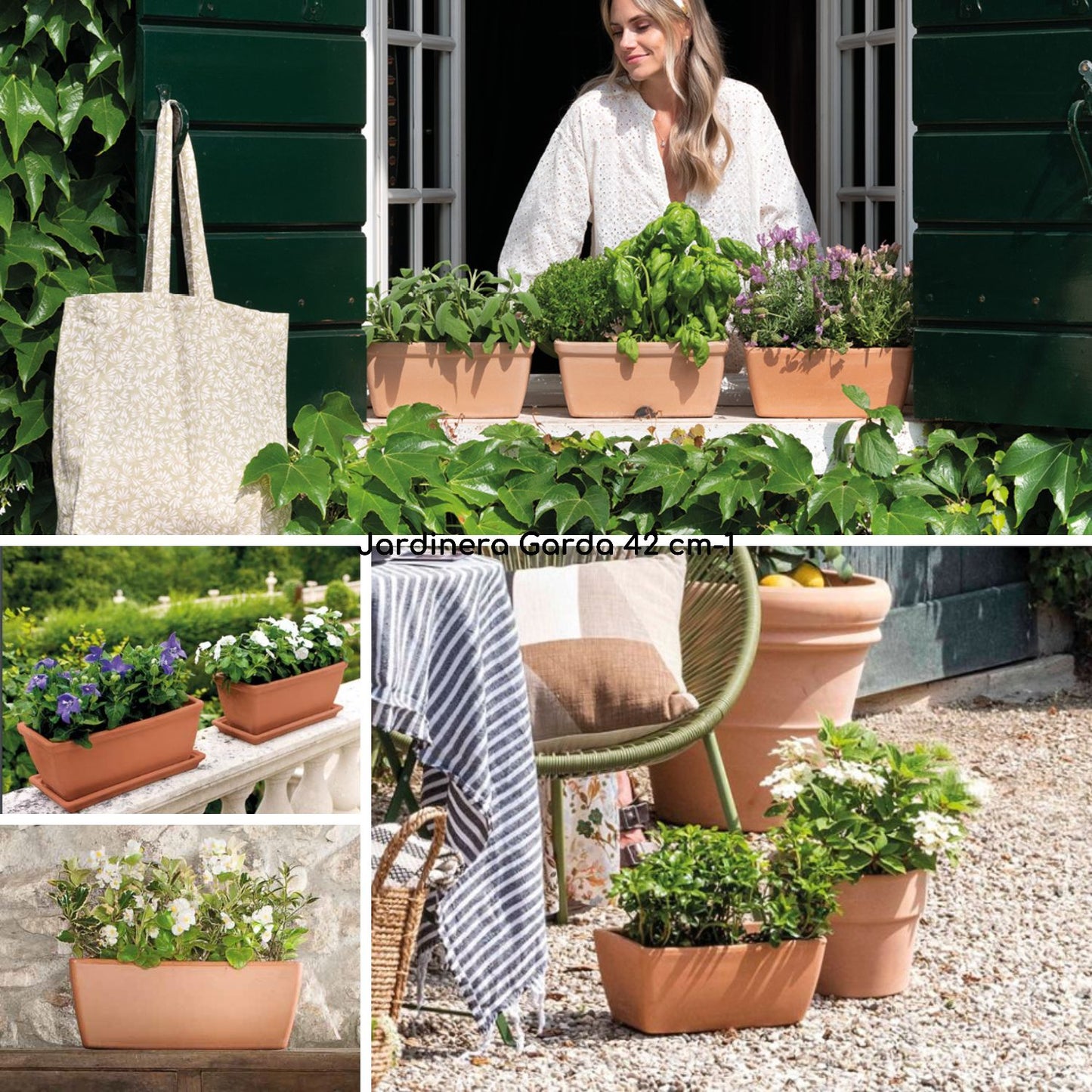 Jardinera Rectangular Garda 42 cm Terrarcilla