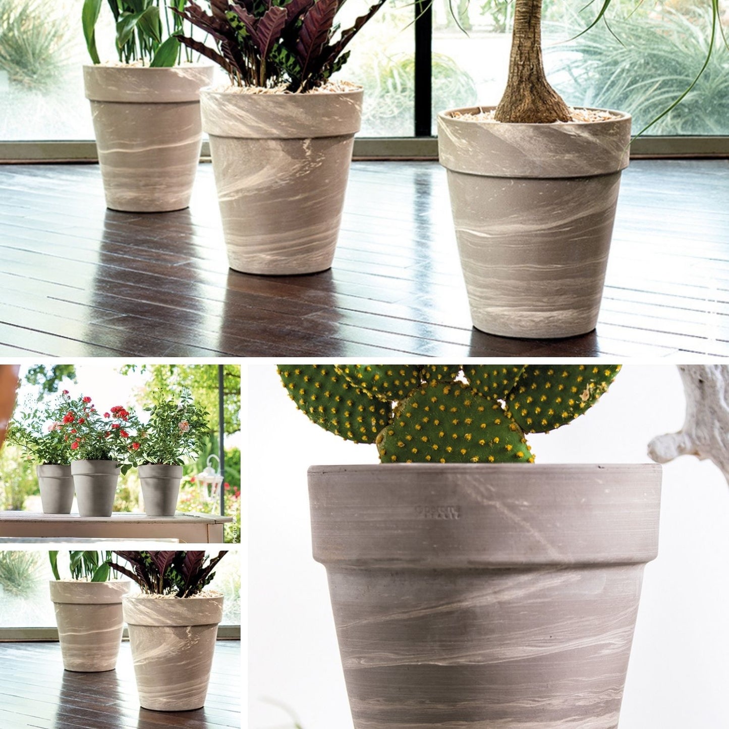 Macetero Alto Duo Grafito 22