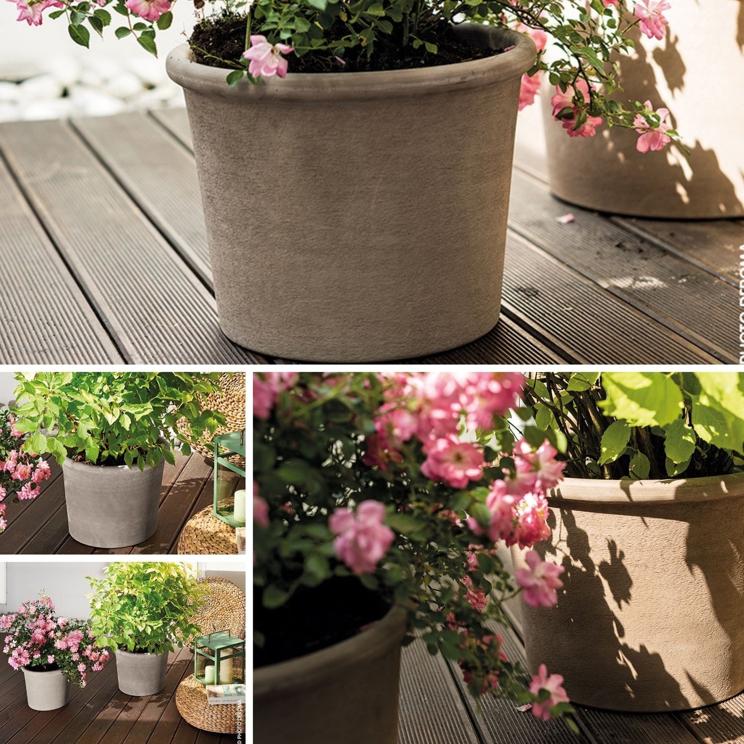 Macetero Primitivo Cilíndrico Grafito 38