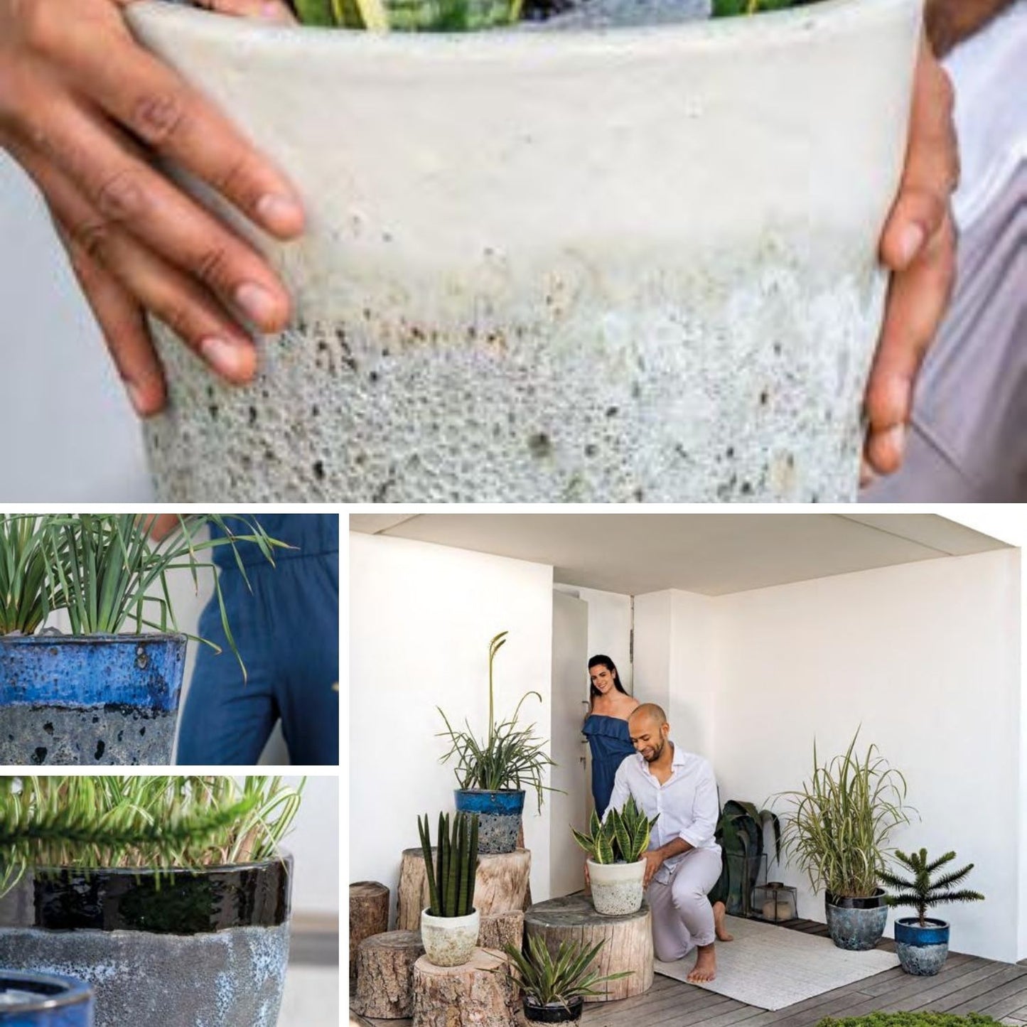 Macetero Seaside Cónico 23 Blanco Tropea