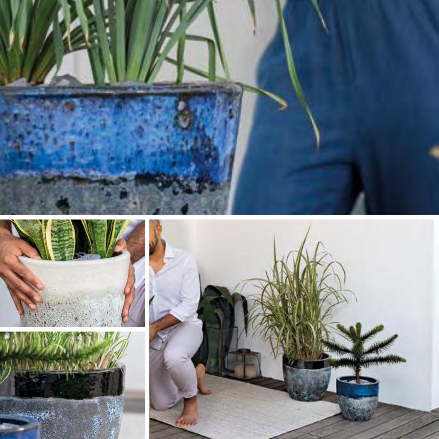 Macetero Seaside Cónico 36 Azul Cerdeña