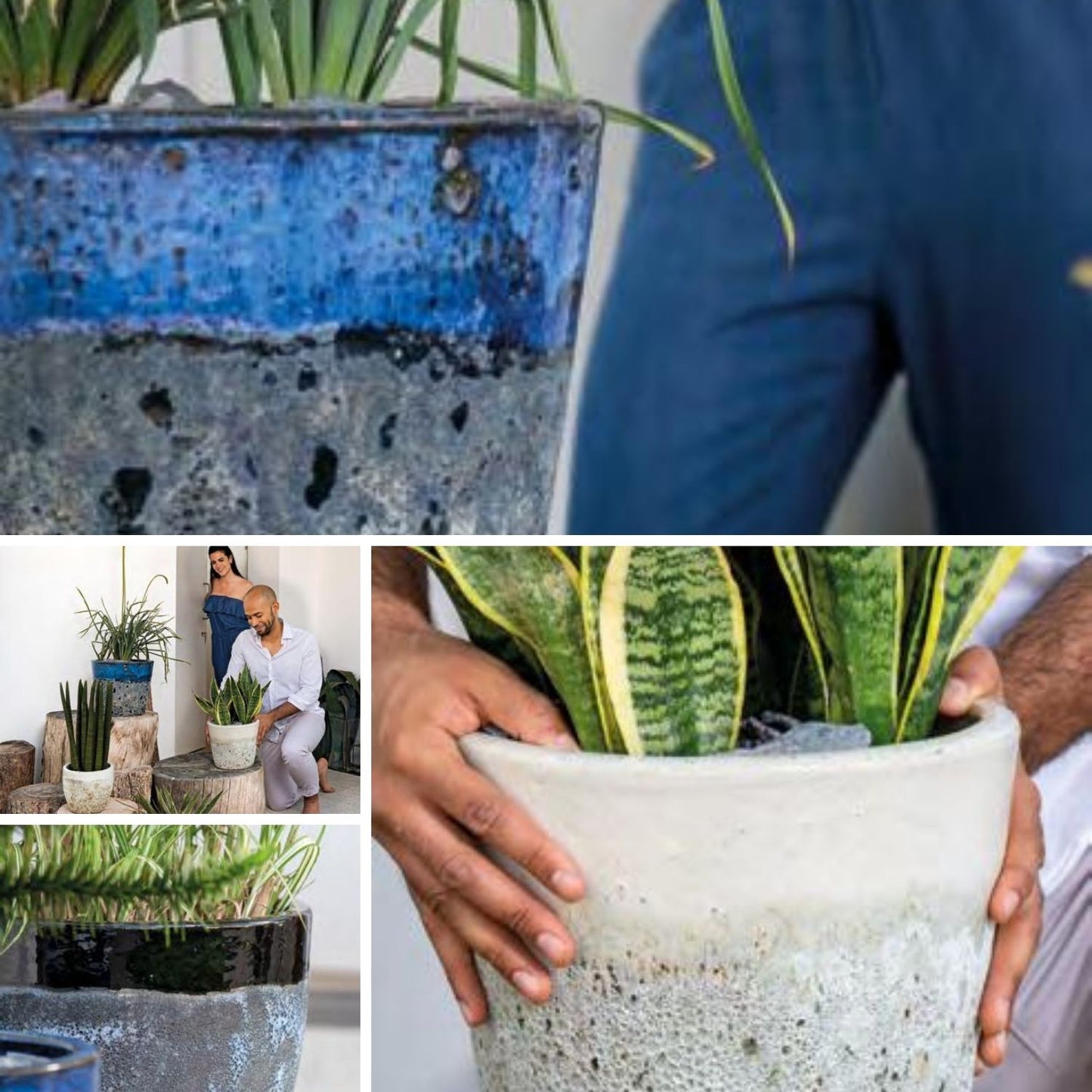 Macetero Seaside Ovalada 23 Azul Cerdeña