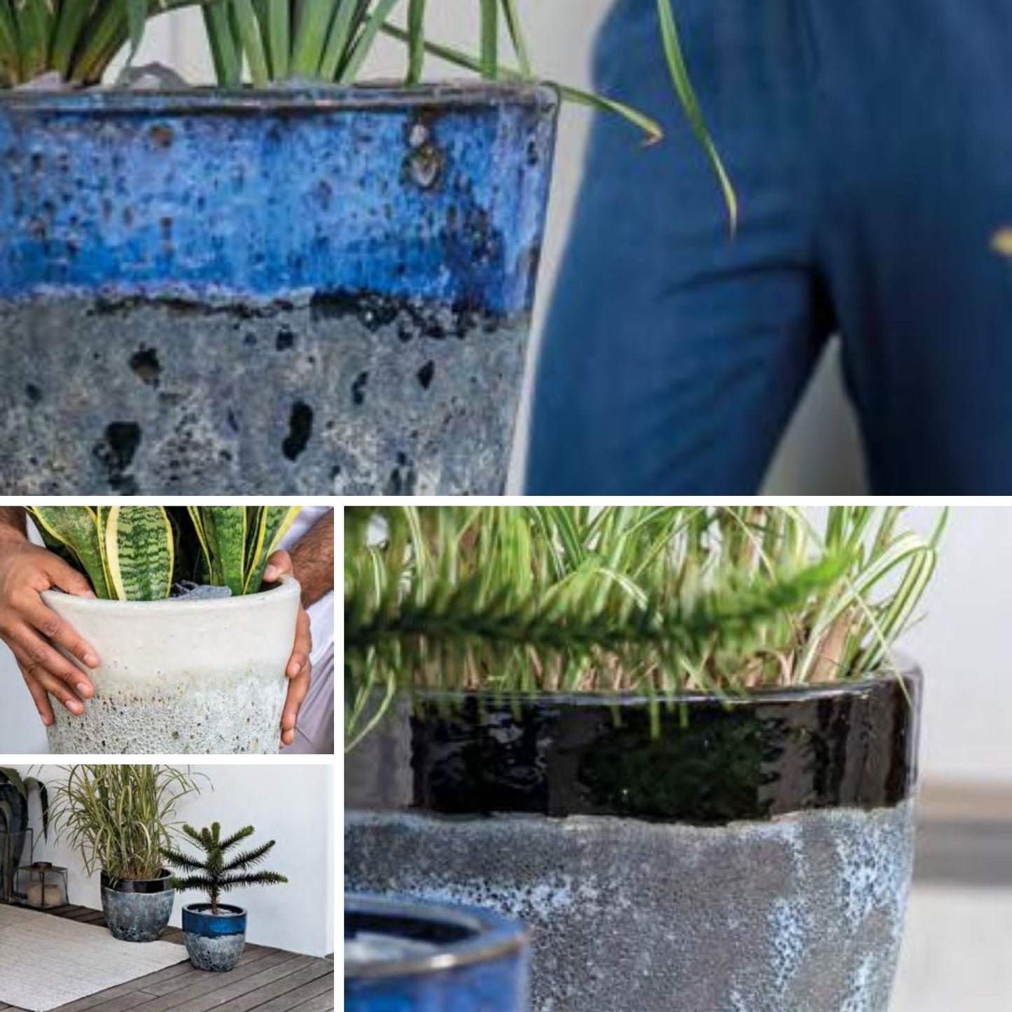 Macetero Seaside Ovalada 28 Azul Cerdeña