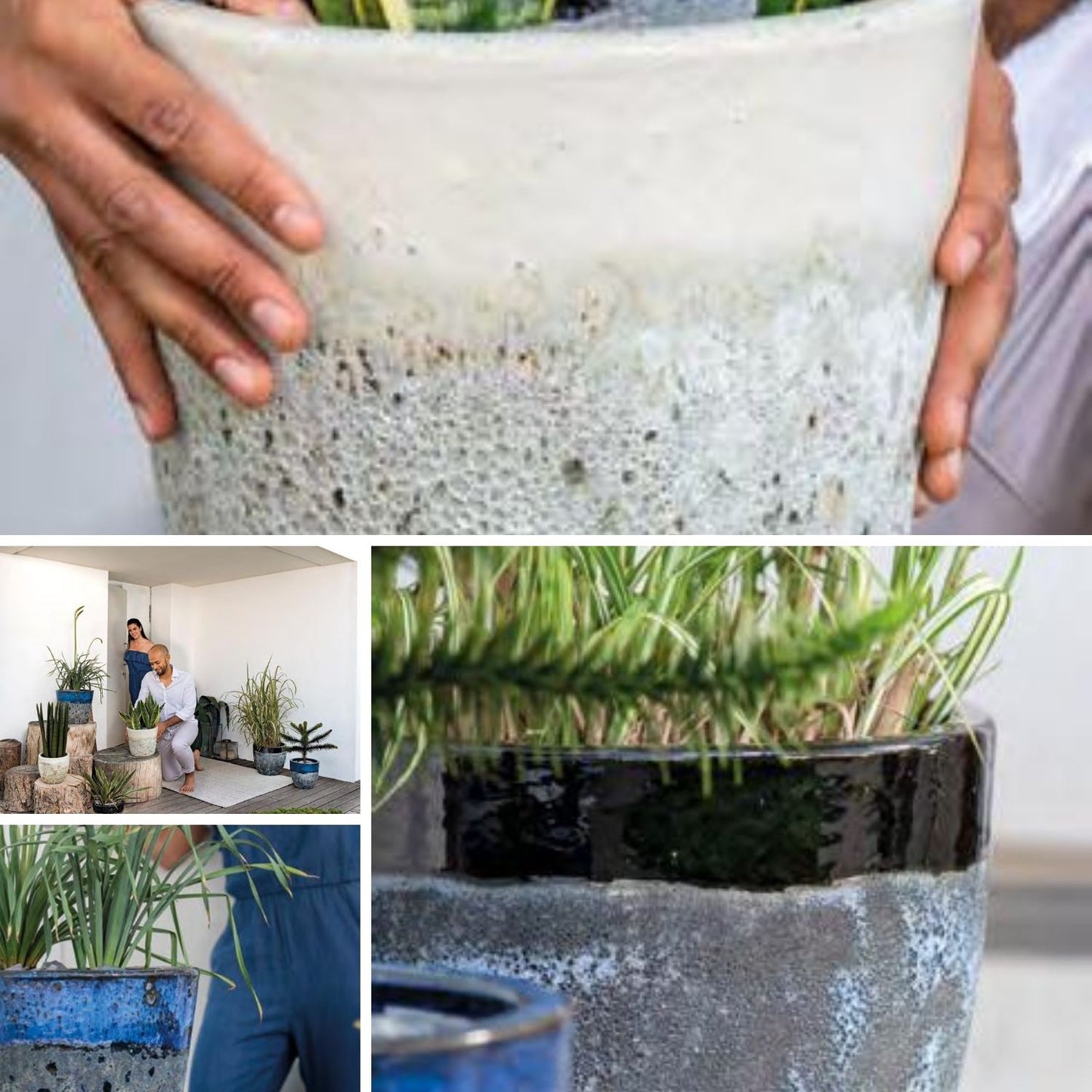 Macetero Seaside Ovalado 28 Blanco Tropea