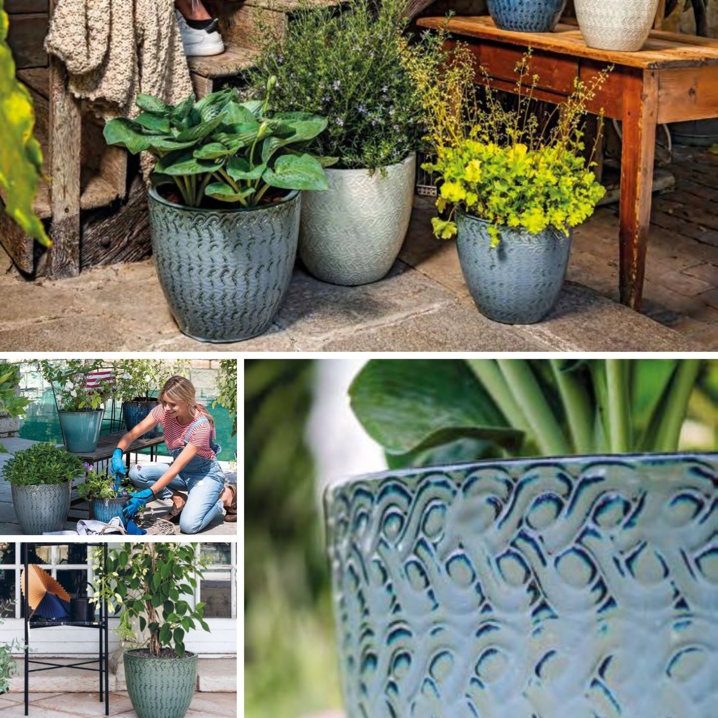 Macetero Woolly 23 Azul Pacifico