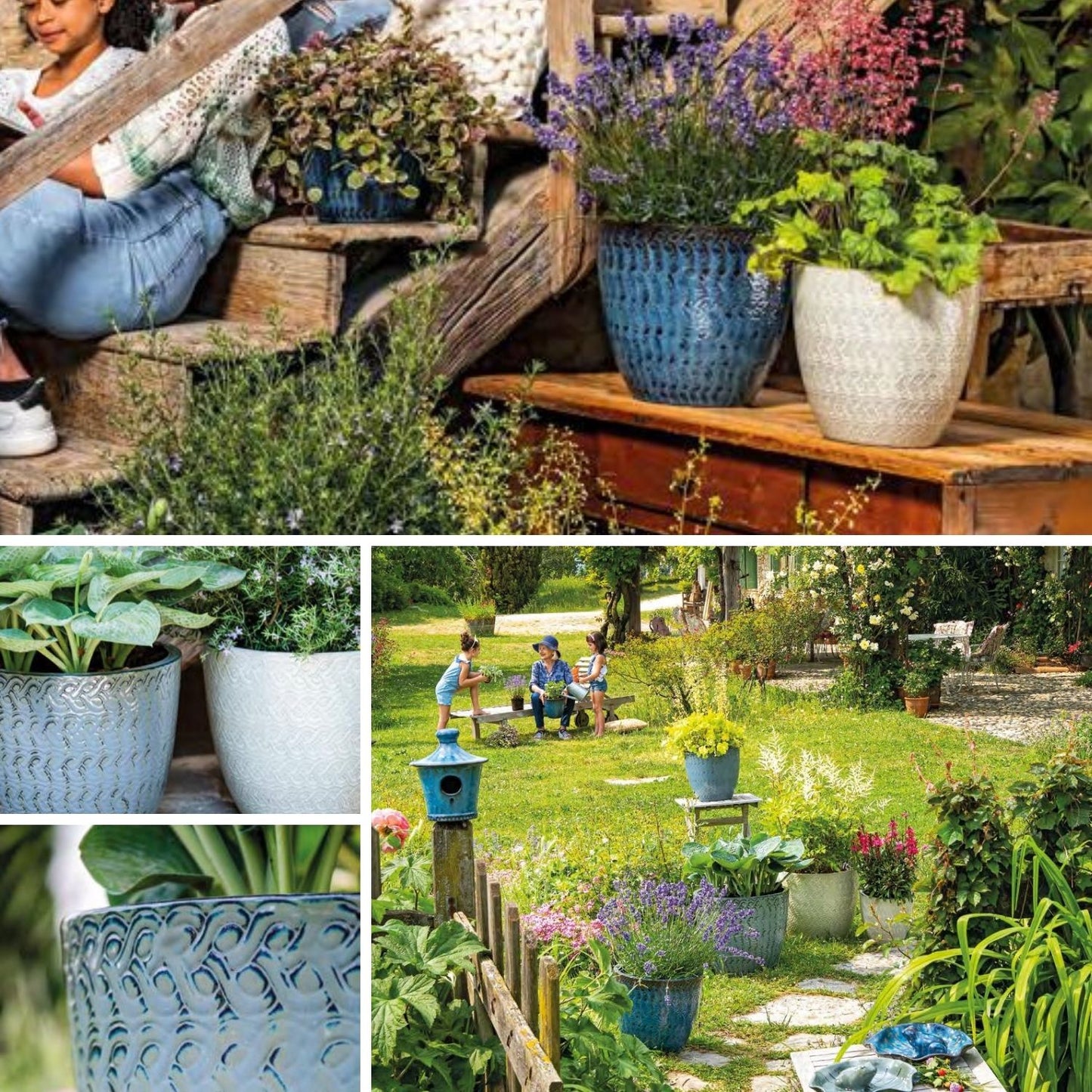 Macetero Woolly 28 Blanco Arena