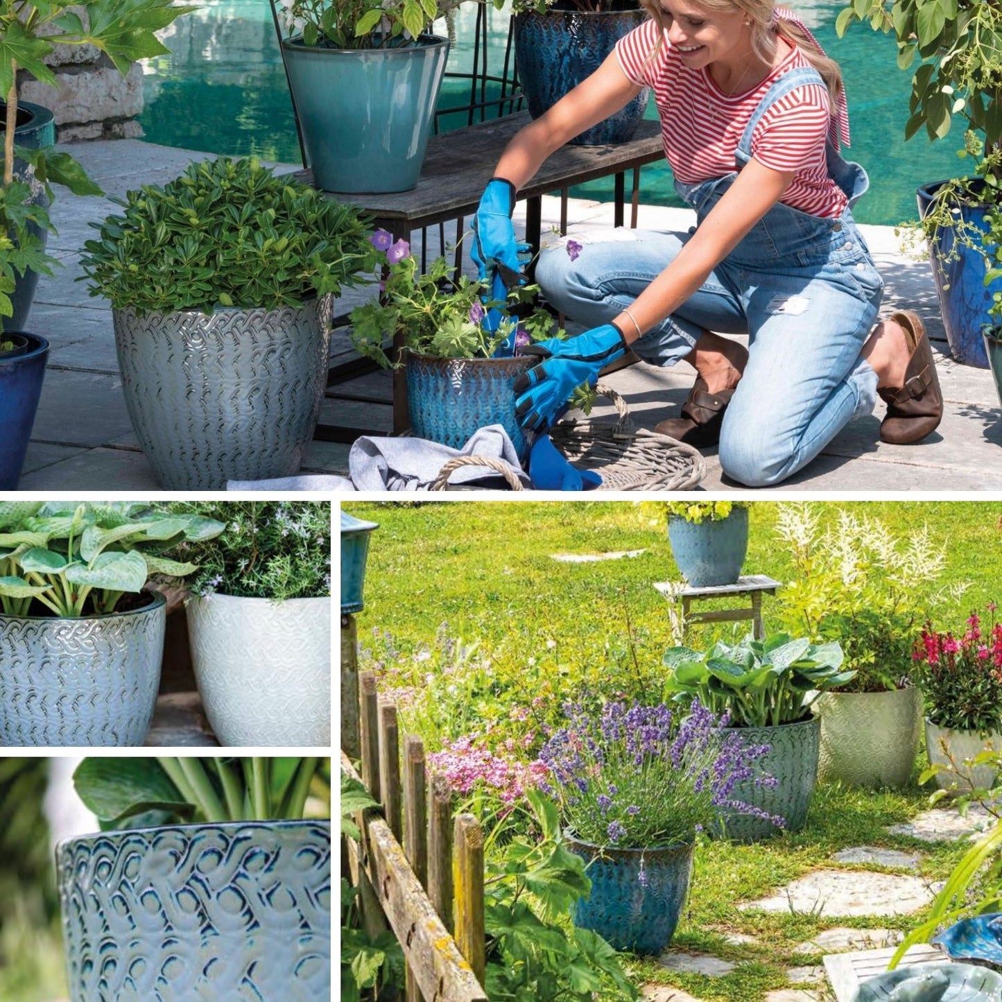 Macetero Woolly 36 Azul Pacifico