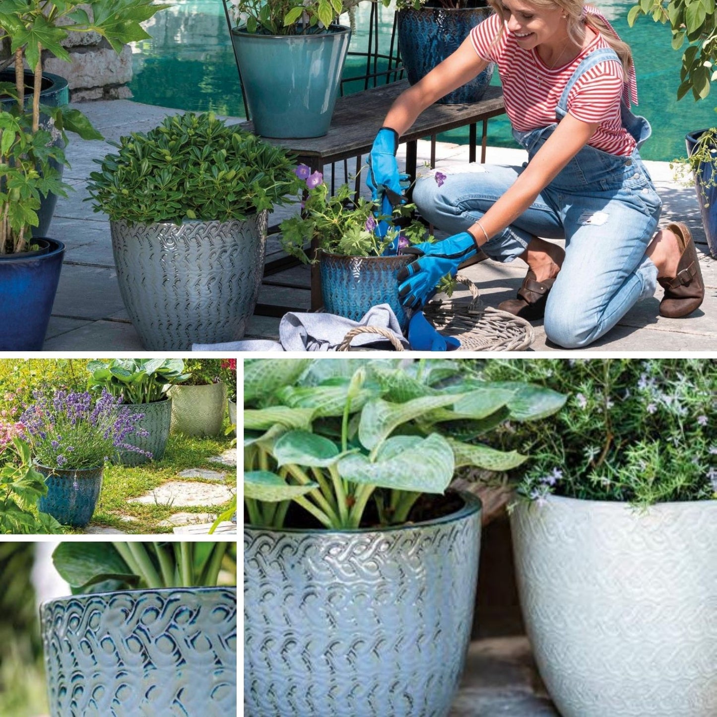 Macetero Woolly 36 Blanco Arena