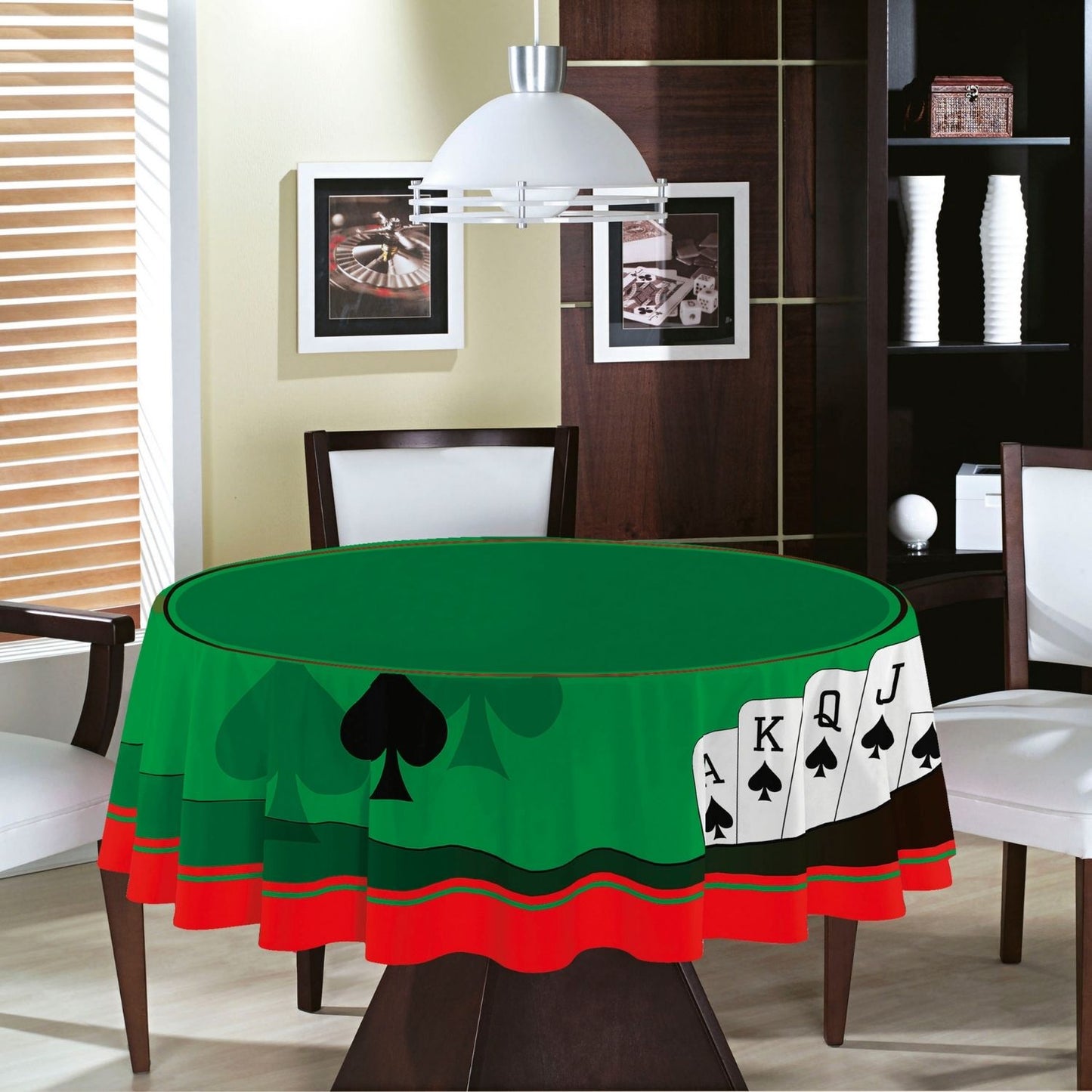 Mantel Terciopelo Redondo Casino - 100% Algodón - Teka