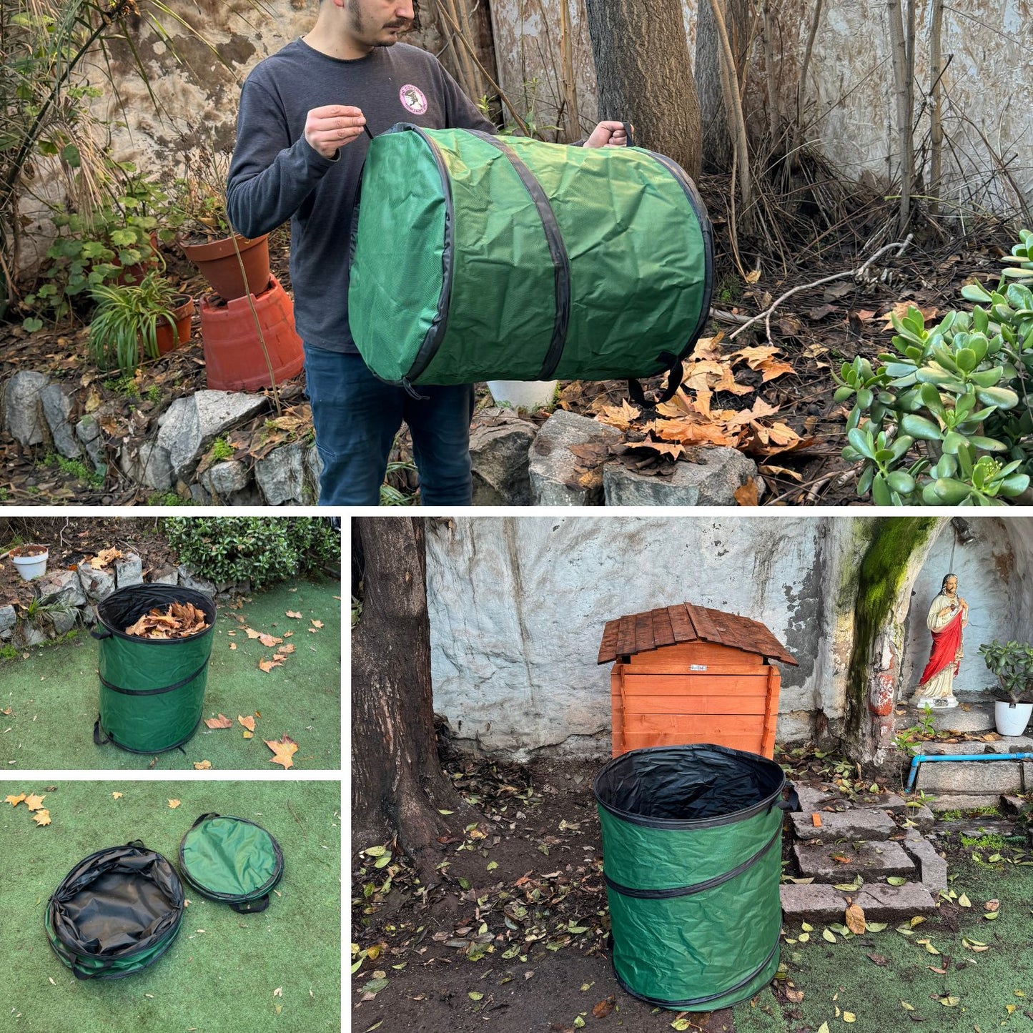 Bolsa Multiuso PopUp Plegable 92Lts Oxford Verde