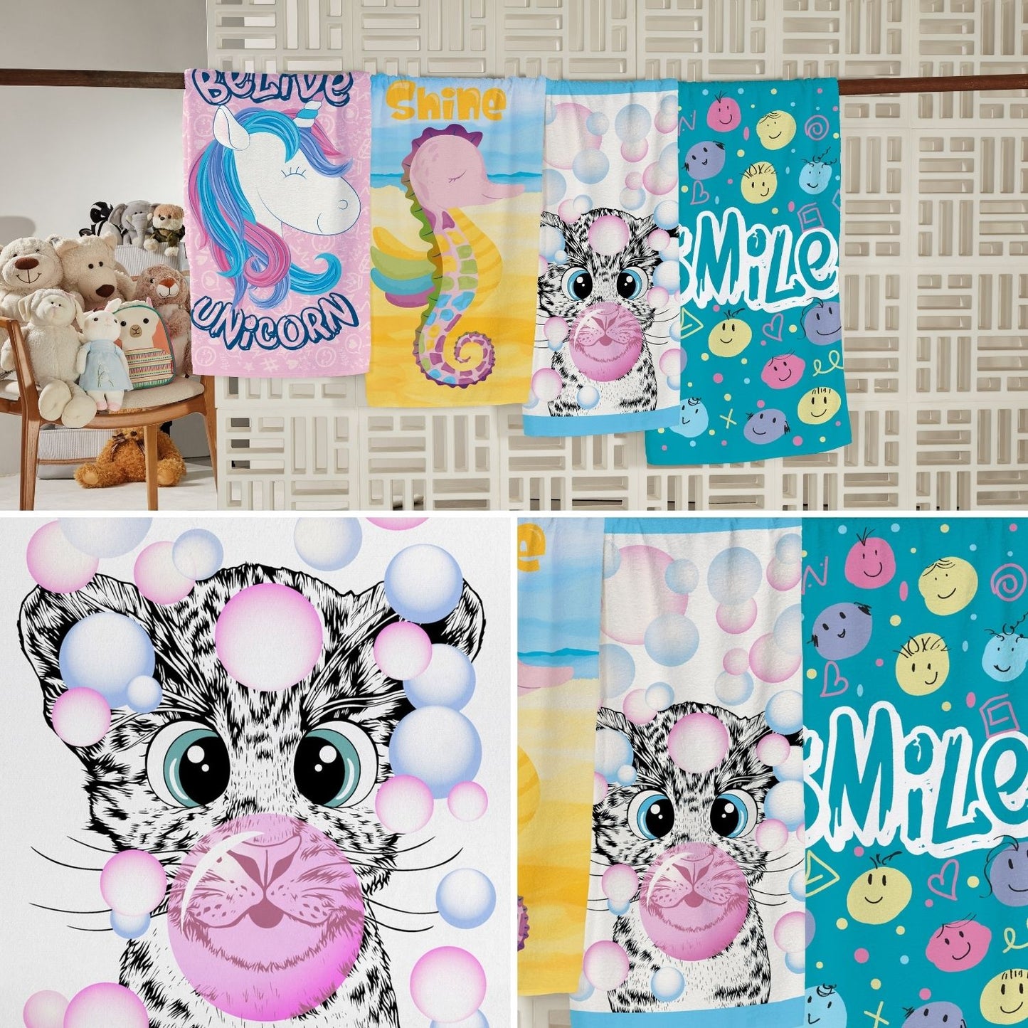 Toalla de Baño Candy Niñas - 65 x 115cm - 300 g/m² - 100% Algodón - Teka