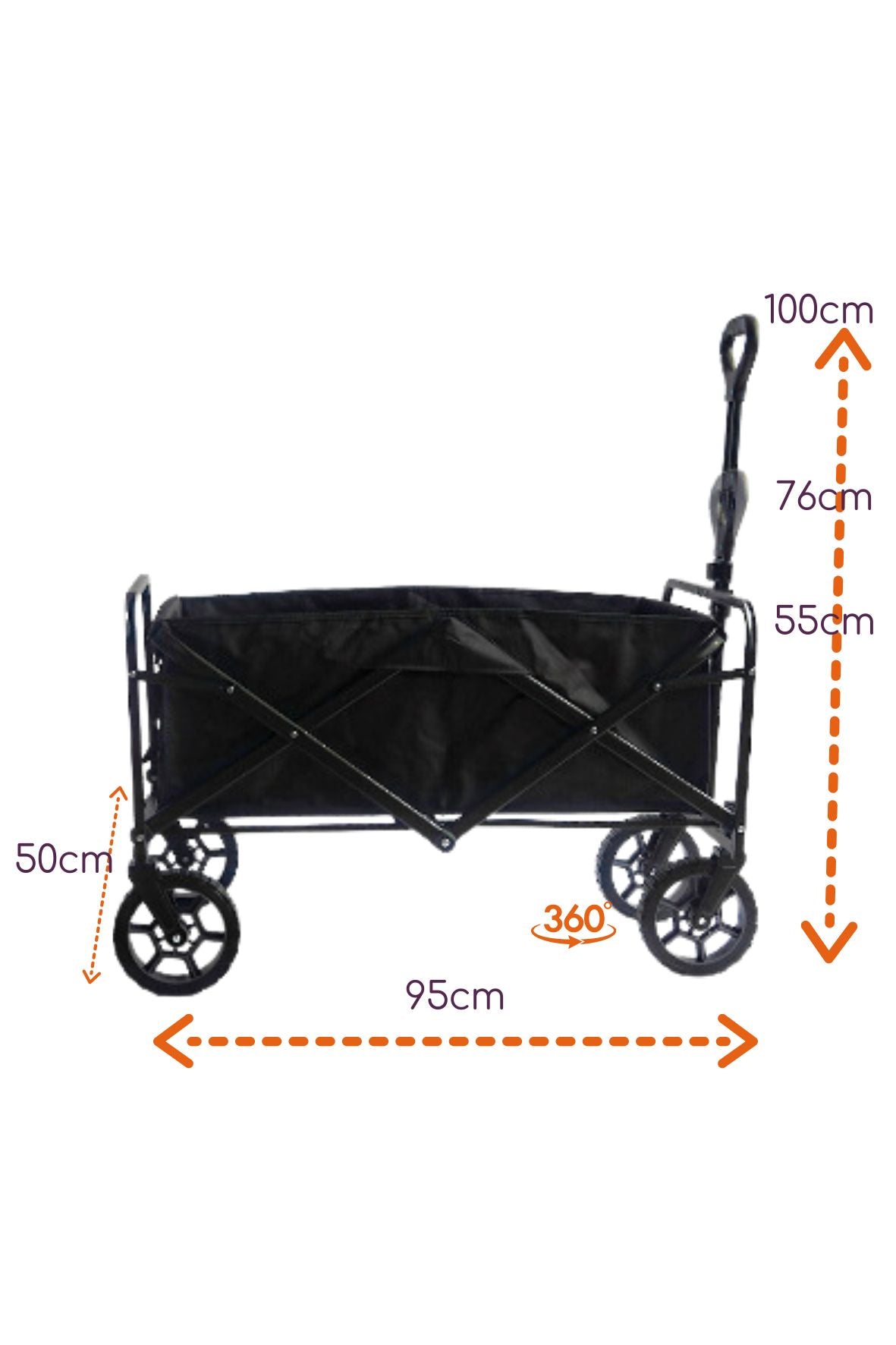 Carro de Carga Plegable Urbano - 100K Negro