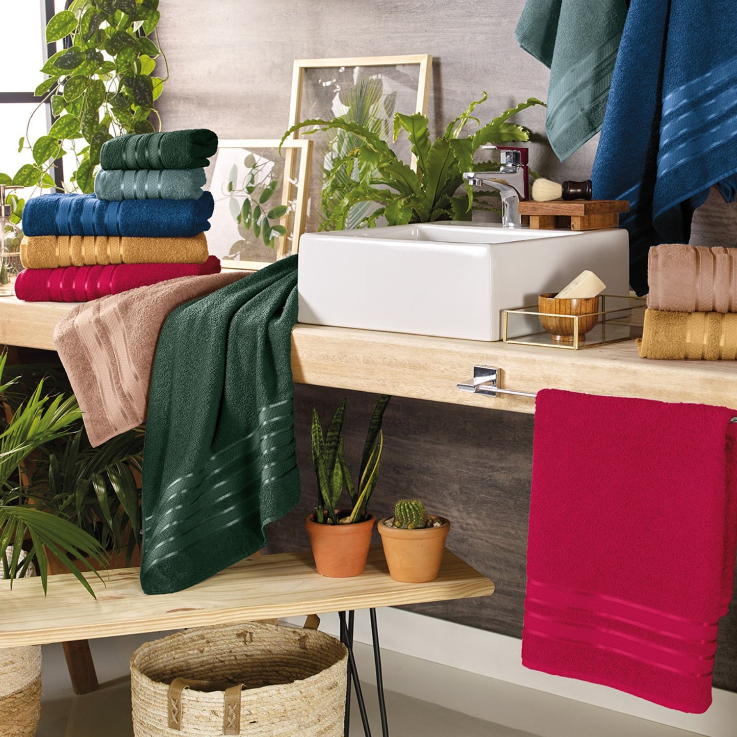 Toalla de Rostro Grafito Alice - 100% Algodón - 340 g/m² - Teka