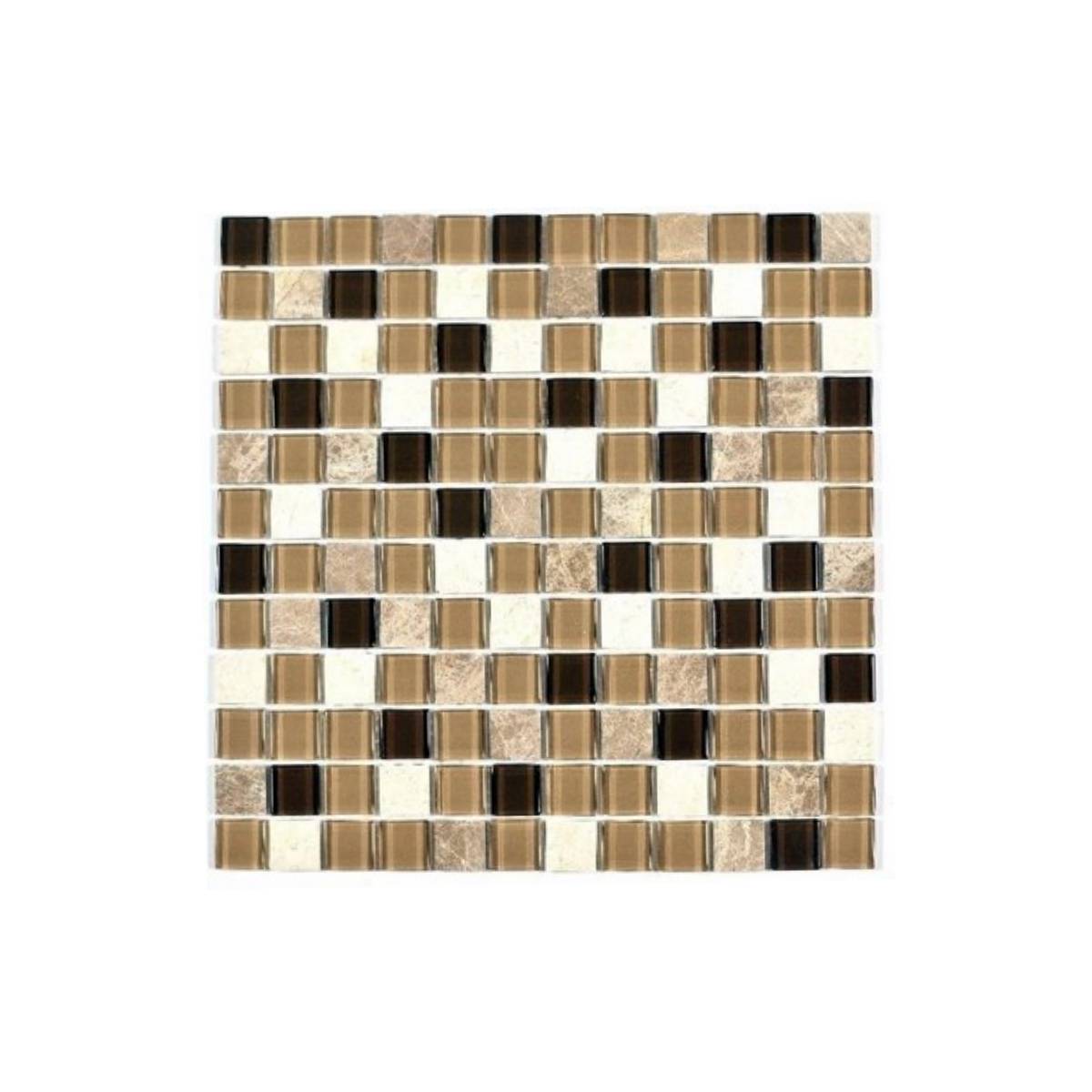 Malla Mosaico Cuadrado - Cafe/Beige- 30x30 cm