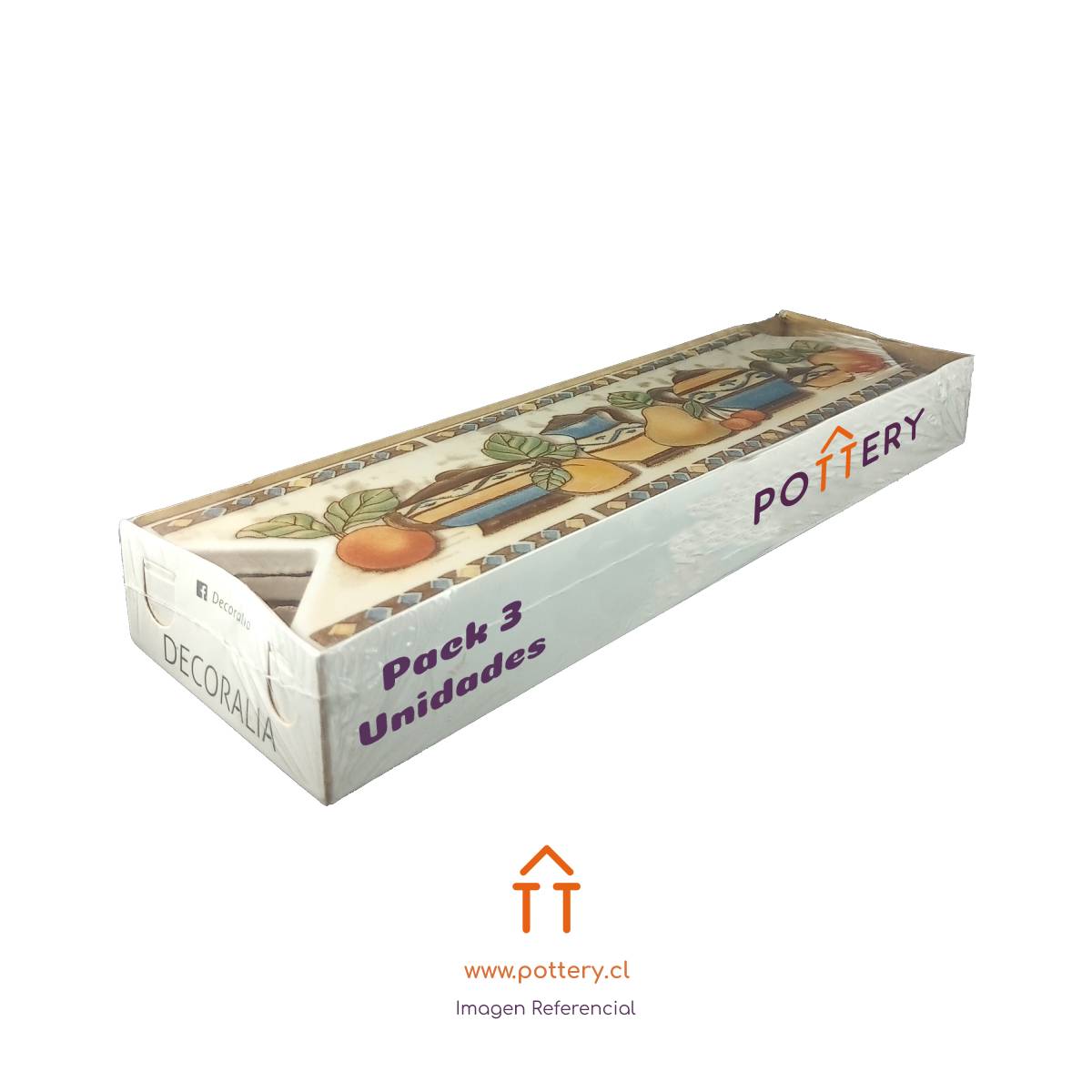 Pack 3 unidades Listel Piscina Olas - 8,5x33cm