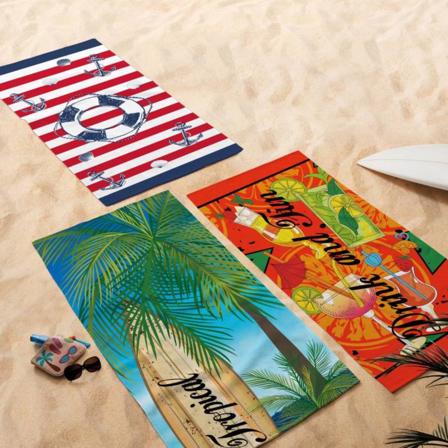 Toalla de Playa Surf - 100% Algodón - 300 g/m² - Teka