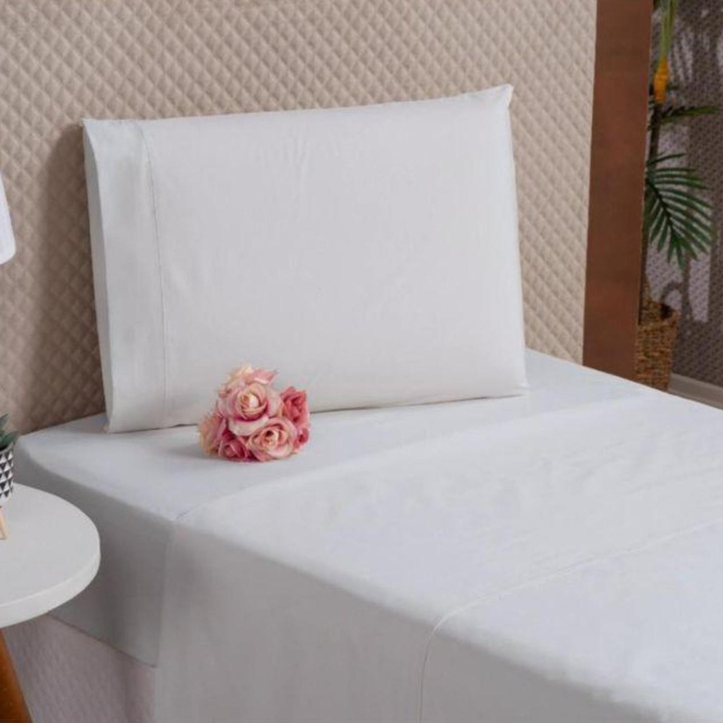 Sábana Blanca 1 Plaza Safira - 300 Hilos 100% algodón - Teka