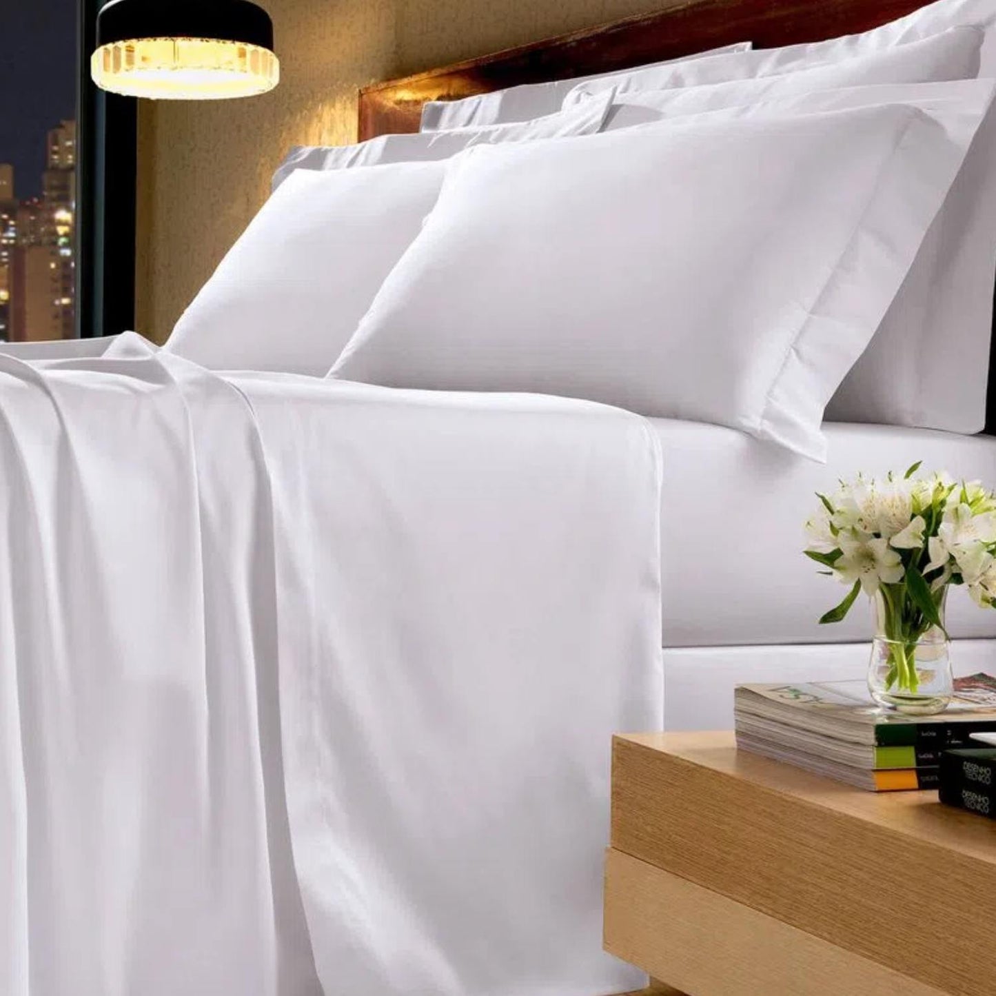 Sábana Blanca 2 ½ Plaza Safira - 300 Hilos 100% algodón - Teka