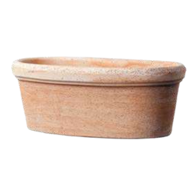 Jardinera Etrusca con Plato 35cm Ovalada Terracota