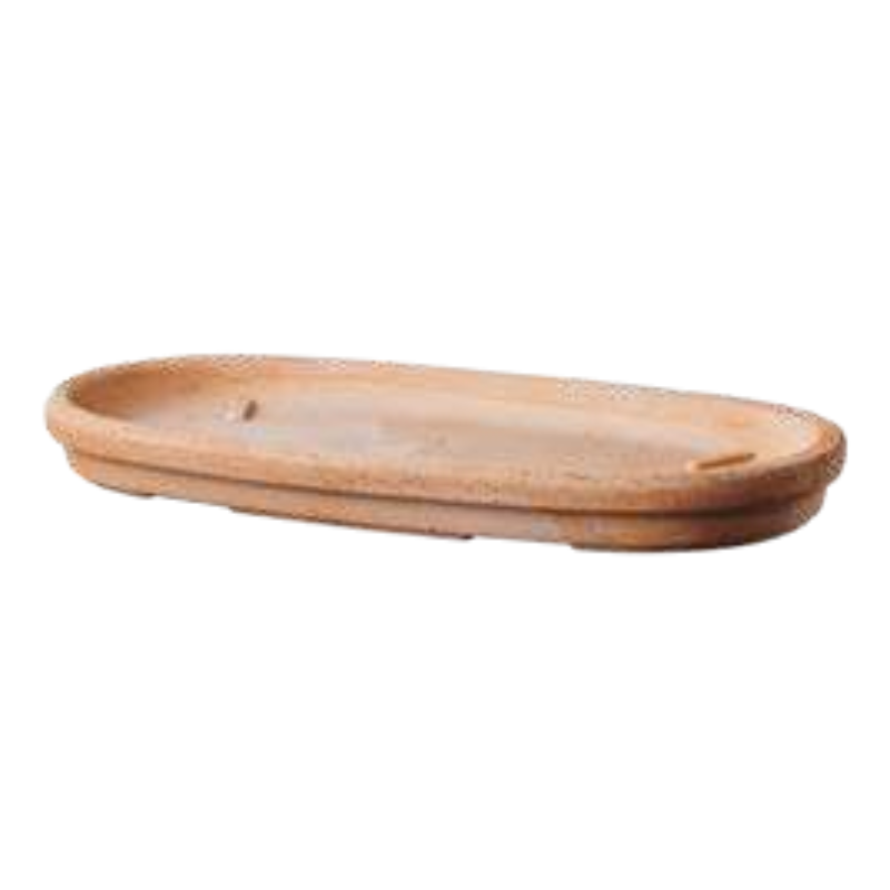 Jardinera Etrusca con Plato 35cm Ovalada Terracota