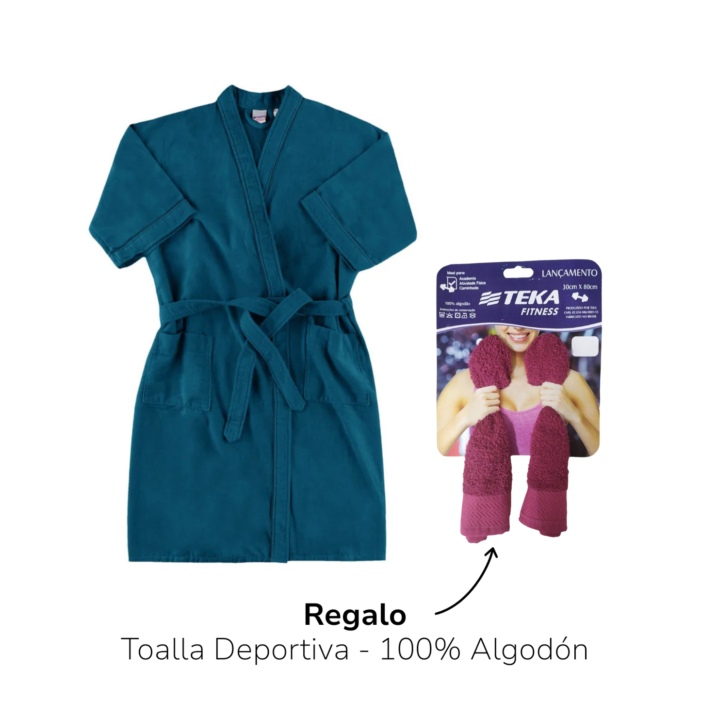 Bata Venus Azul Atlántico Terciopelo - 300g/m² - 100% Algodón