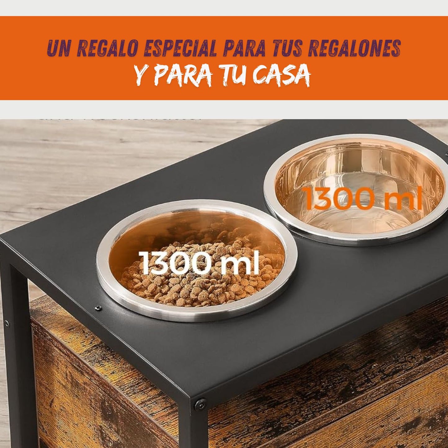 Mueble Pet Comedor Elevado y Despensa - Ali03