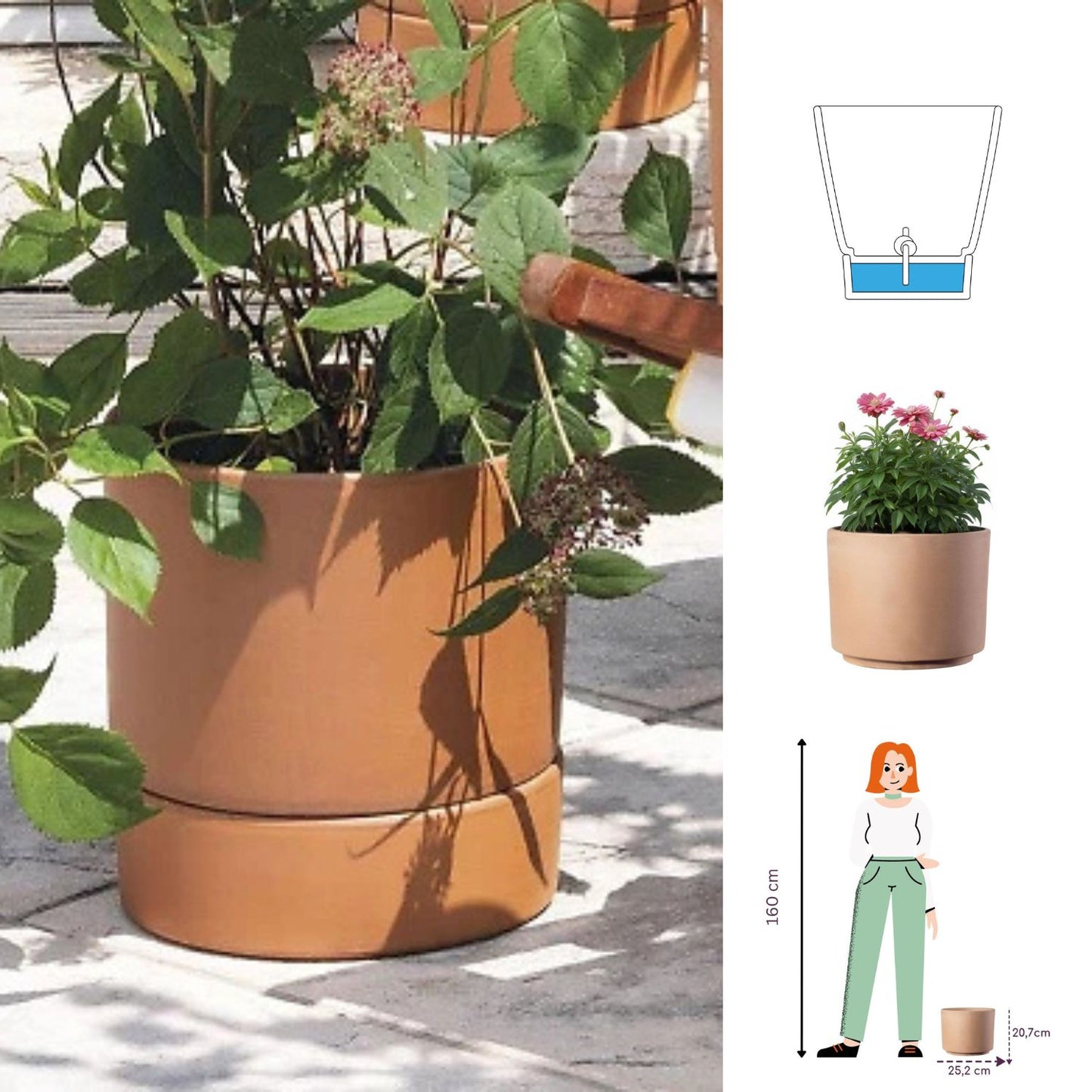 Maceta Autoriego Modula 25cm