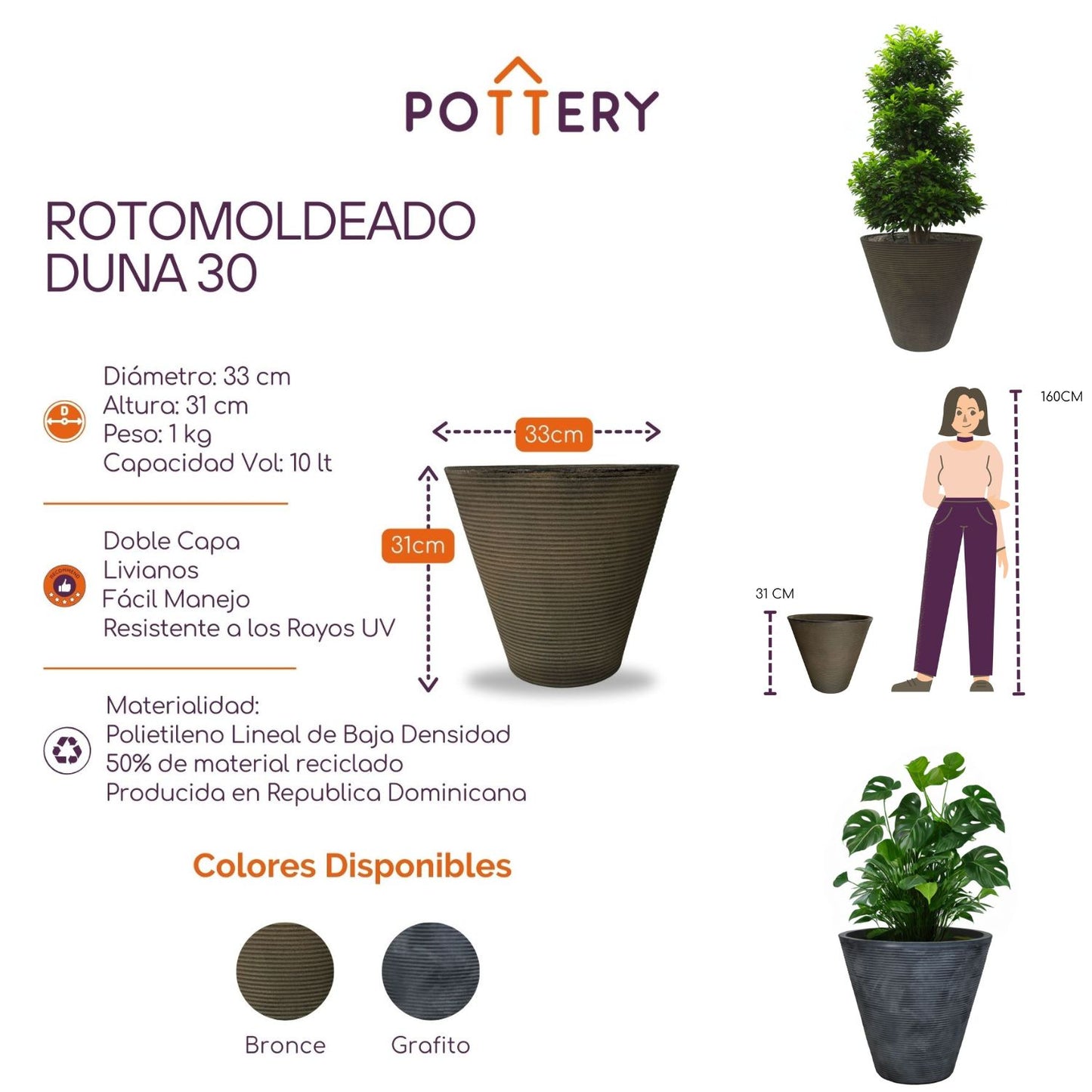 Macetero Grande Duna 30