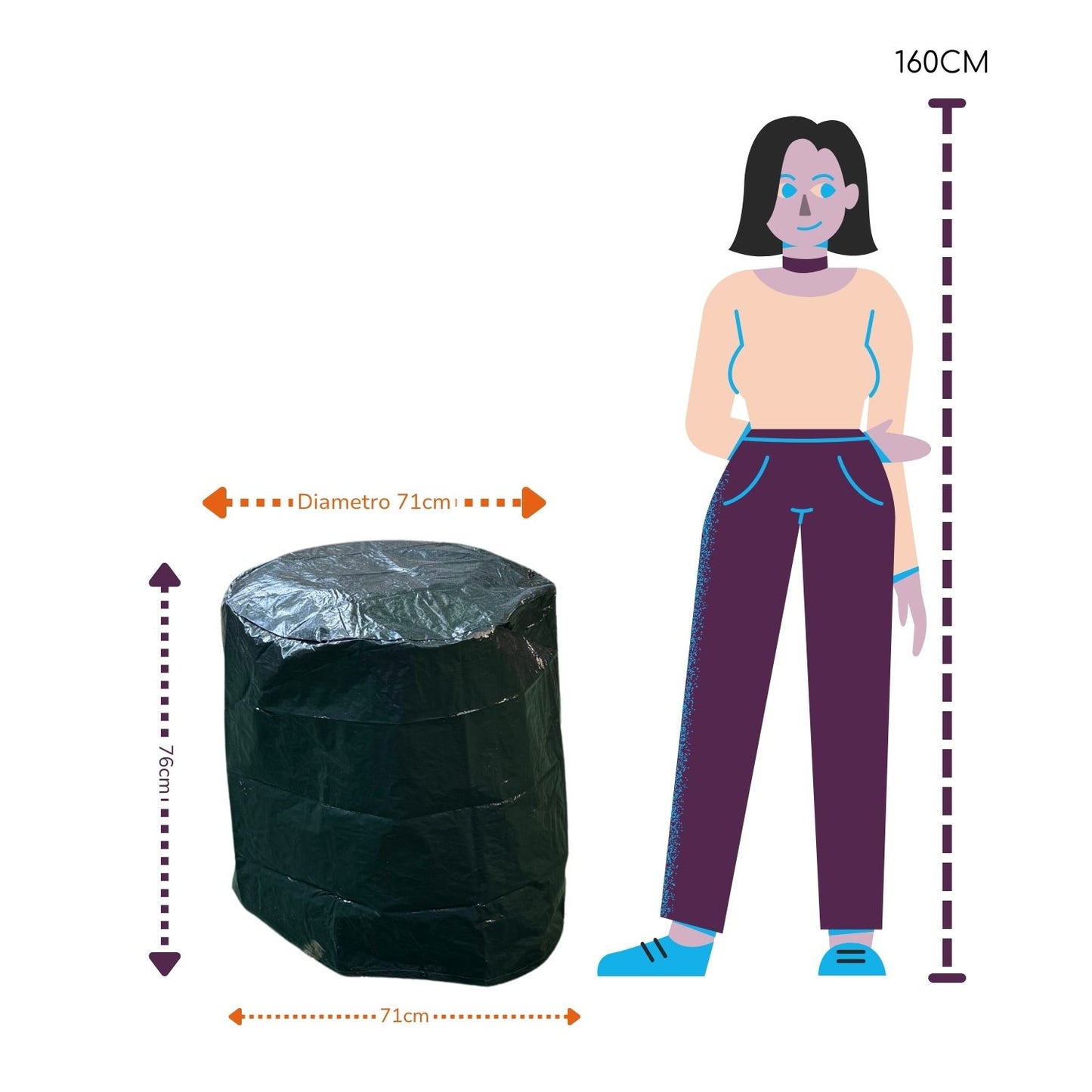 Funda Universal Cilindrica Ema70 Parrillas, Estufas