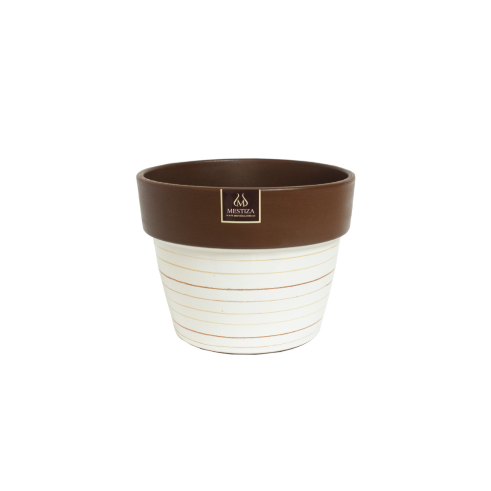 Maceta Boca Ancha Ceramica Greta 13cm