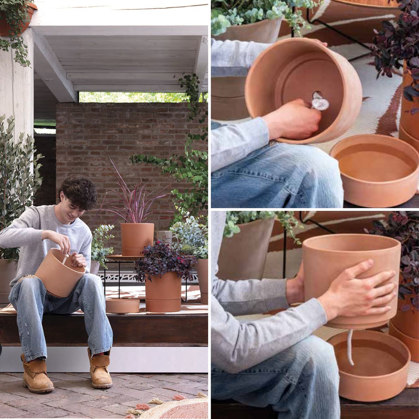 Maceta Modula Autoriego Cilíndrica 25cm