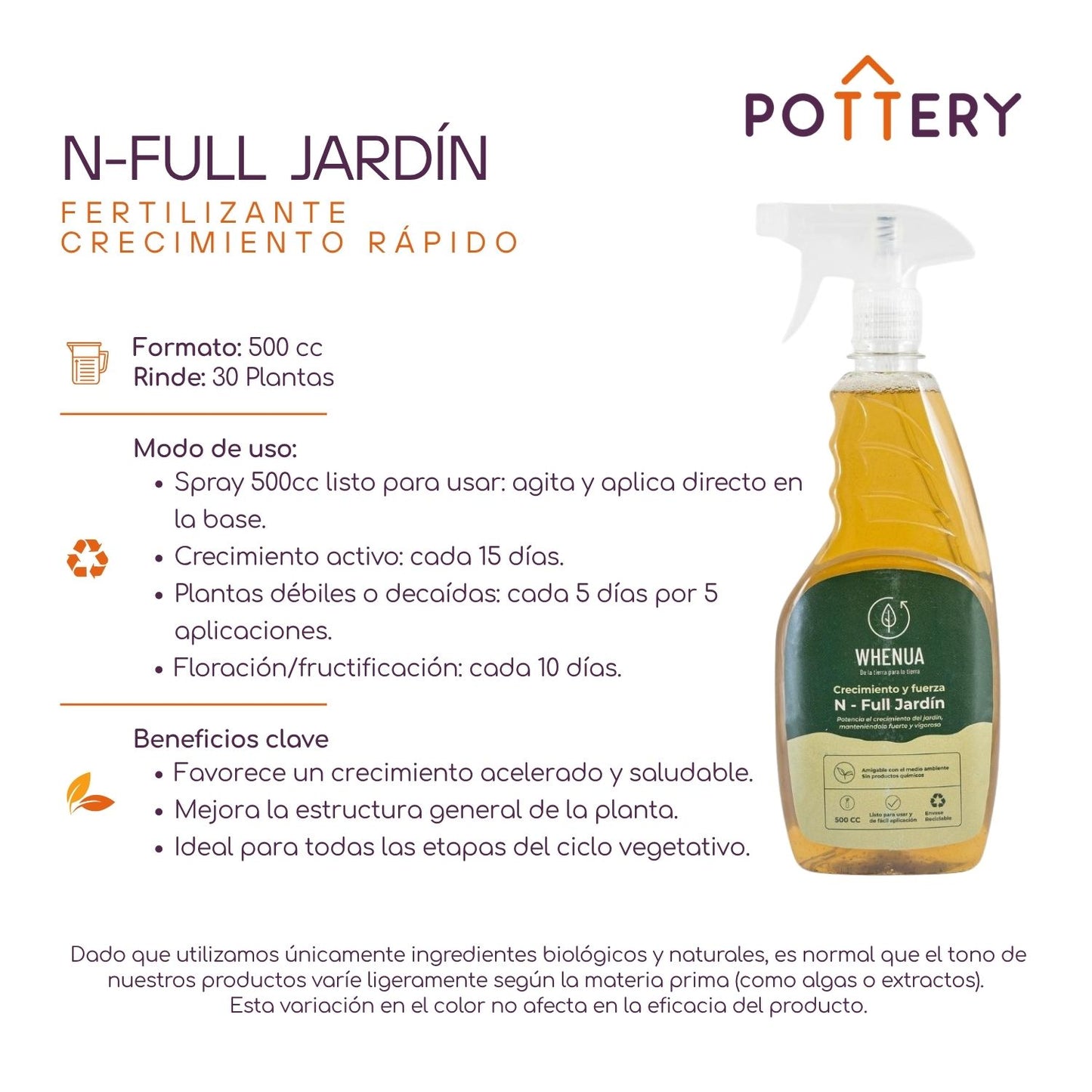 NFull Jardín Fertilizante Crecimiento Rápido - 500cc Spray