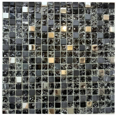 Malla Mosaico Negro Plata - 30x30 cm