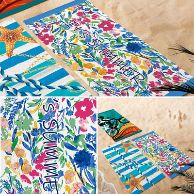 Toalla de Playa Floral - 100% Algodón - 300 g/m² - Teka