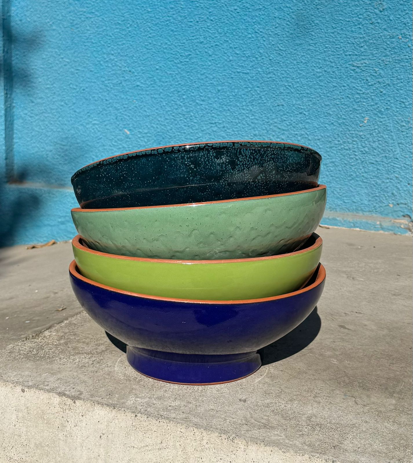 Centro de Mesa Esmaltado Verde Apio